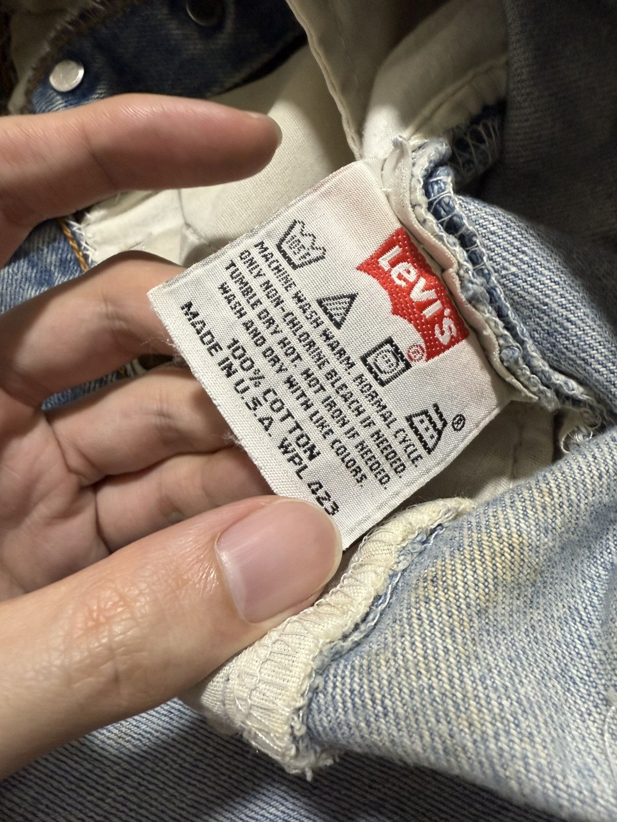 Vintage VTG 90s Levi's 501 Made in USA Thrashed Distressed Size US 29 - 10 Thumbnail
