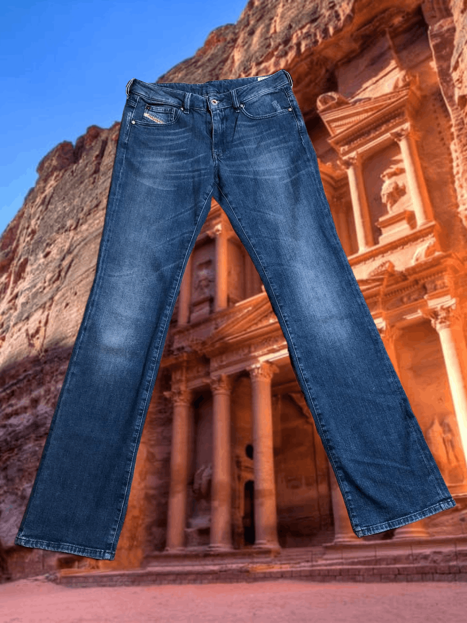 Diesel Vintage DIESEL RONHARY blue jeans Y2K streetwear Size 31" - 1 Thumbnail