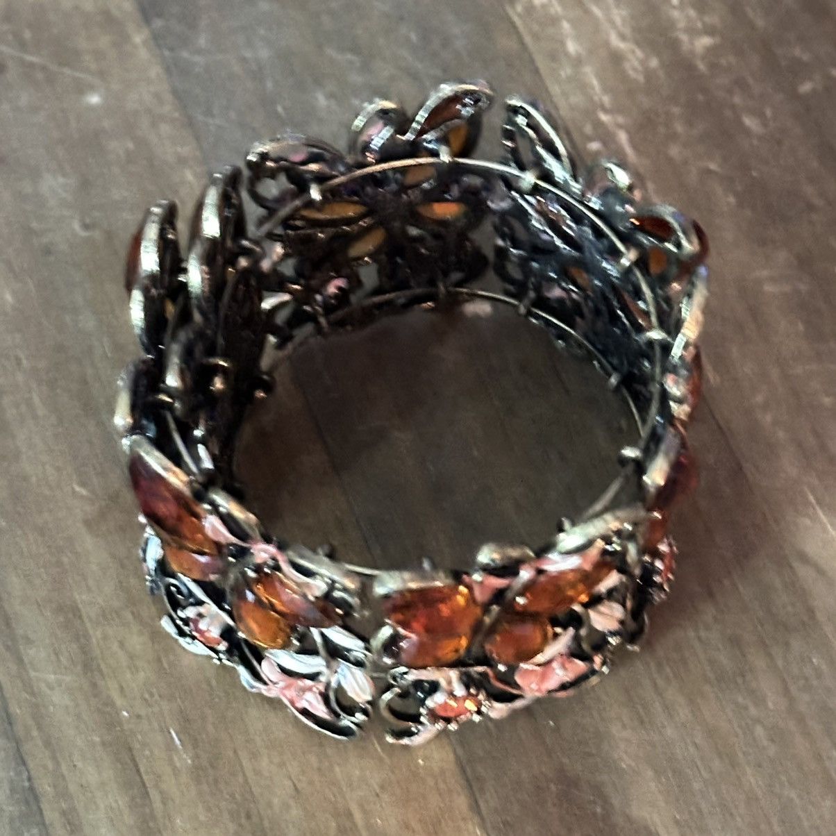 Other Wide filigree flowers & gemstone butterflies cuff bracelet Size ONE SIZE - 6 Thumbnail