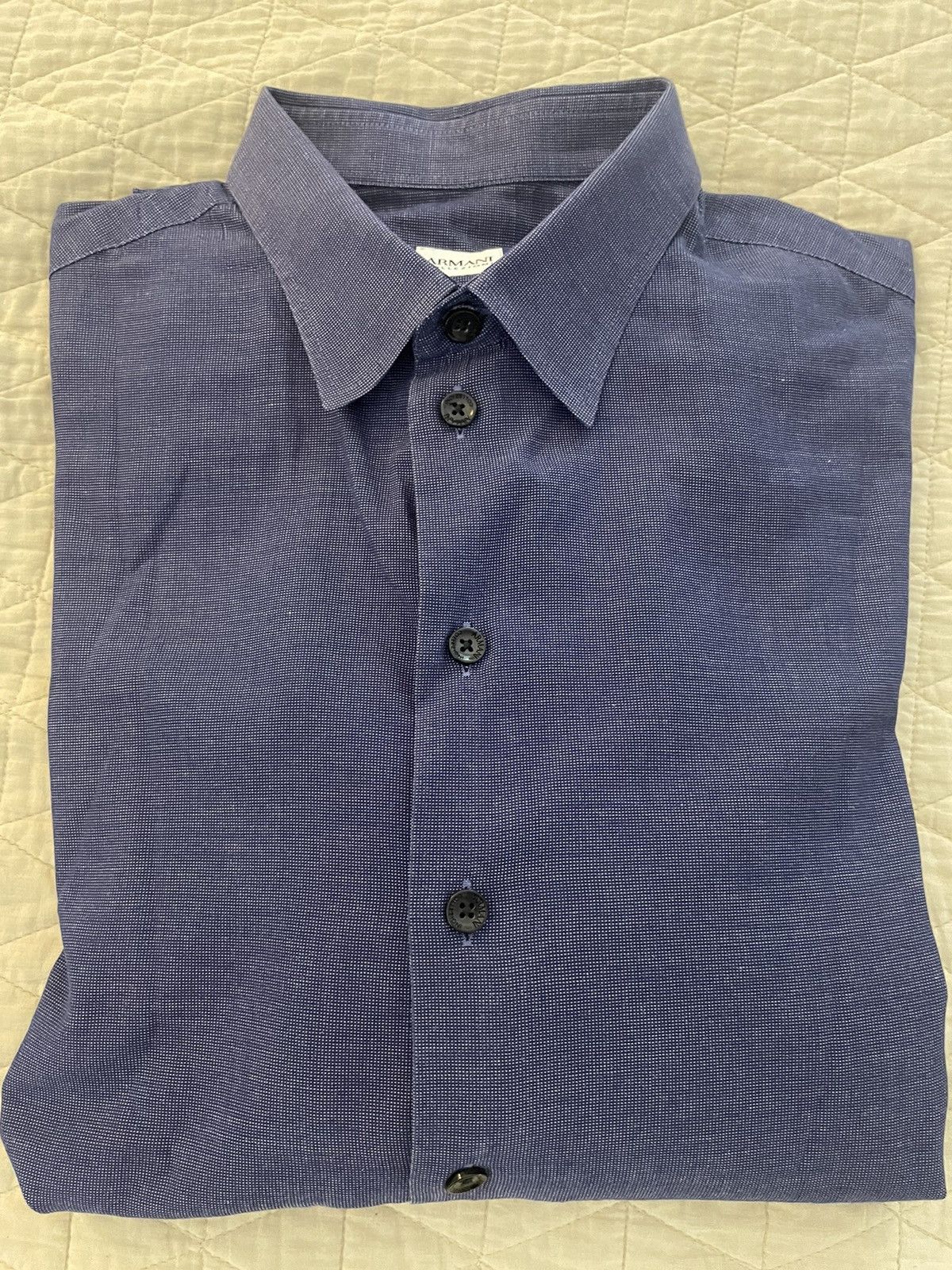 Armani Collezioni Micro Nailhead Shirt Size US XL / EU 56 / 4 - 1 Thumbnail