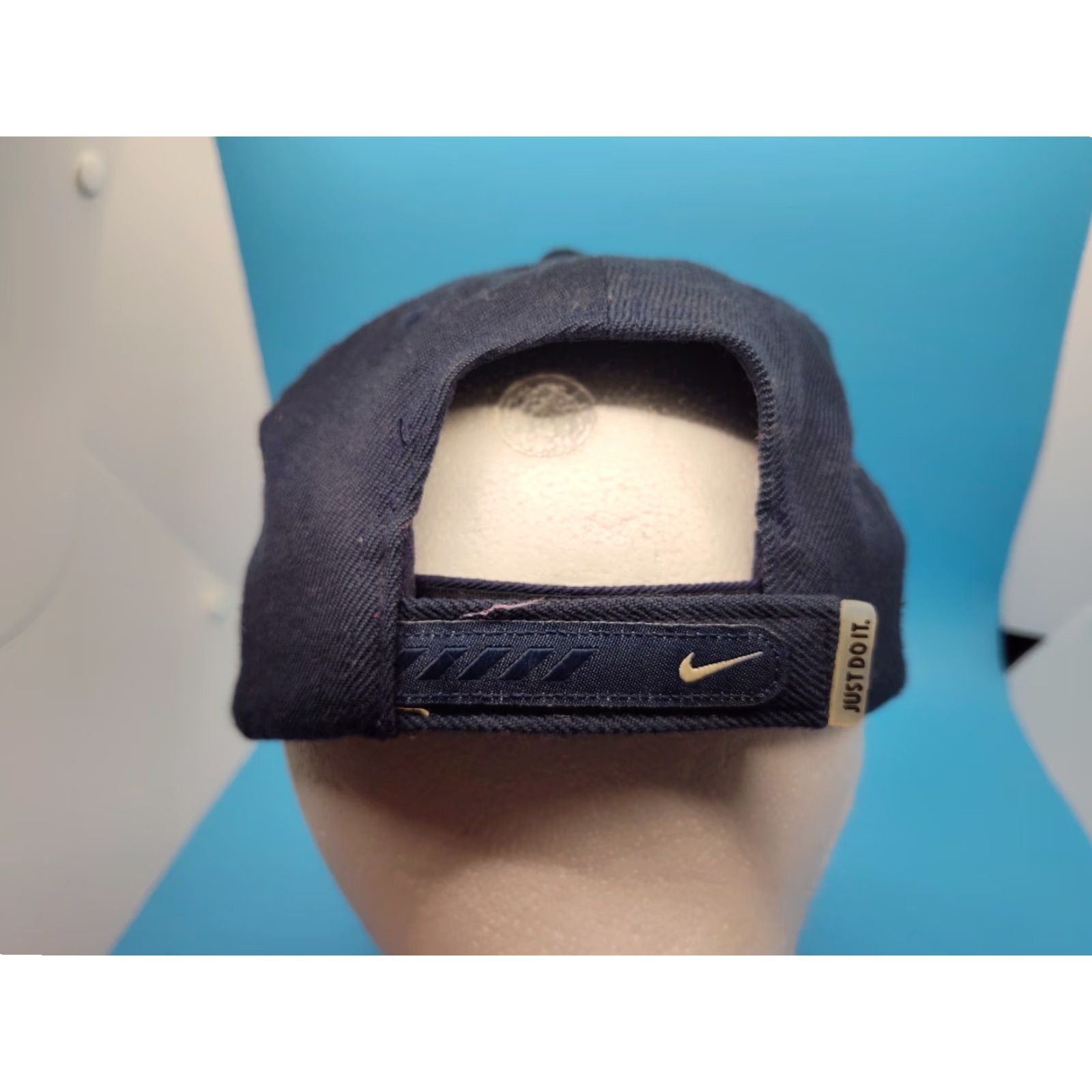 Nike VINTAGE Nike Baseball Cap Adjustable Blue White Spell Out Dad Hat Y2K Mens Size ONE SIZE - 5 Thumbnail