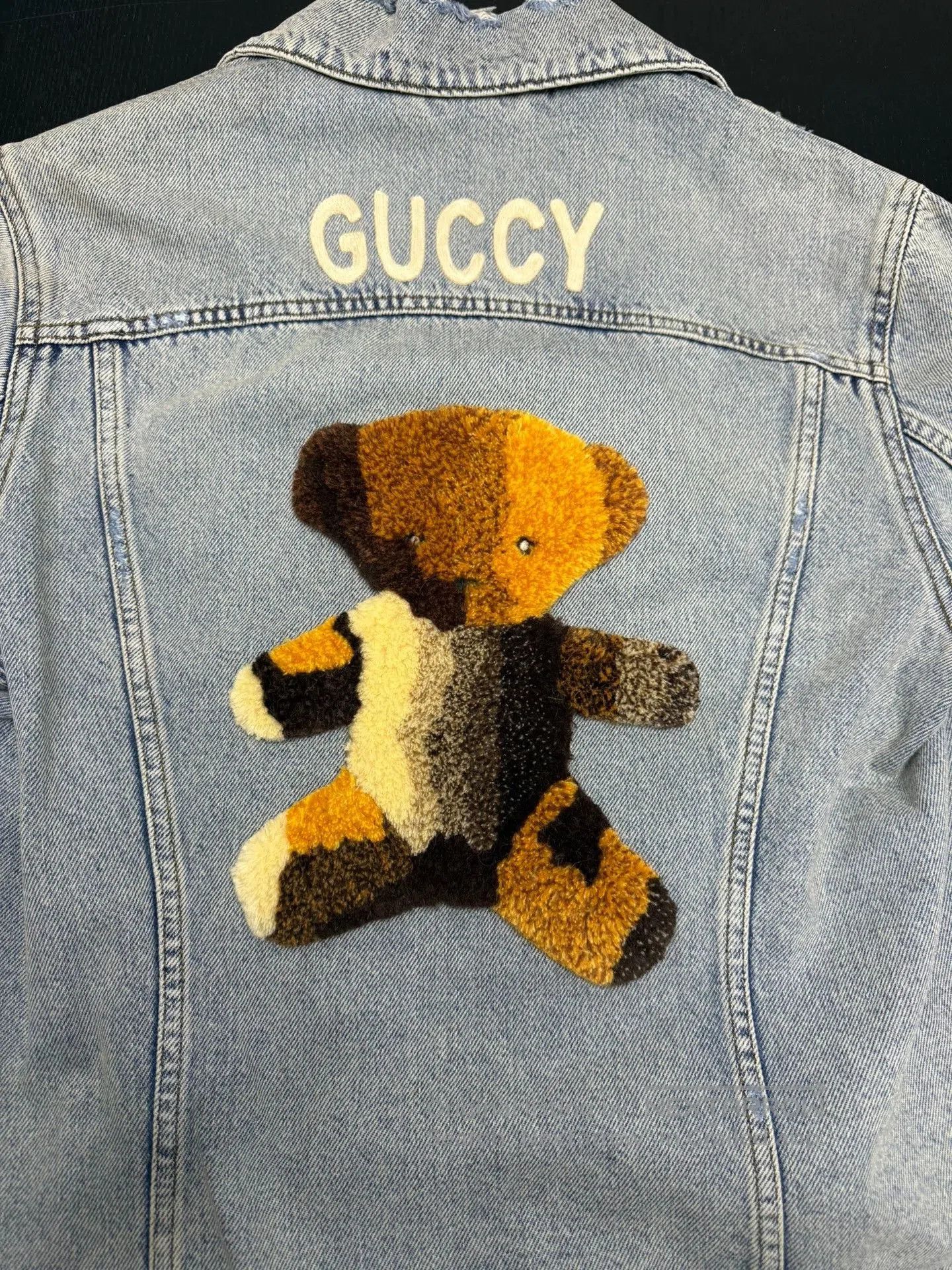 Gucci Gucci GG Flocked Teddy Bear Denim Jacket. Size US S / EU 44-46 / 1 - 6 Thumbnail