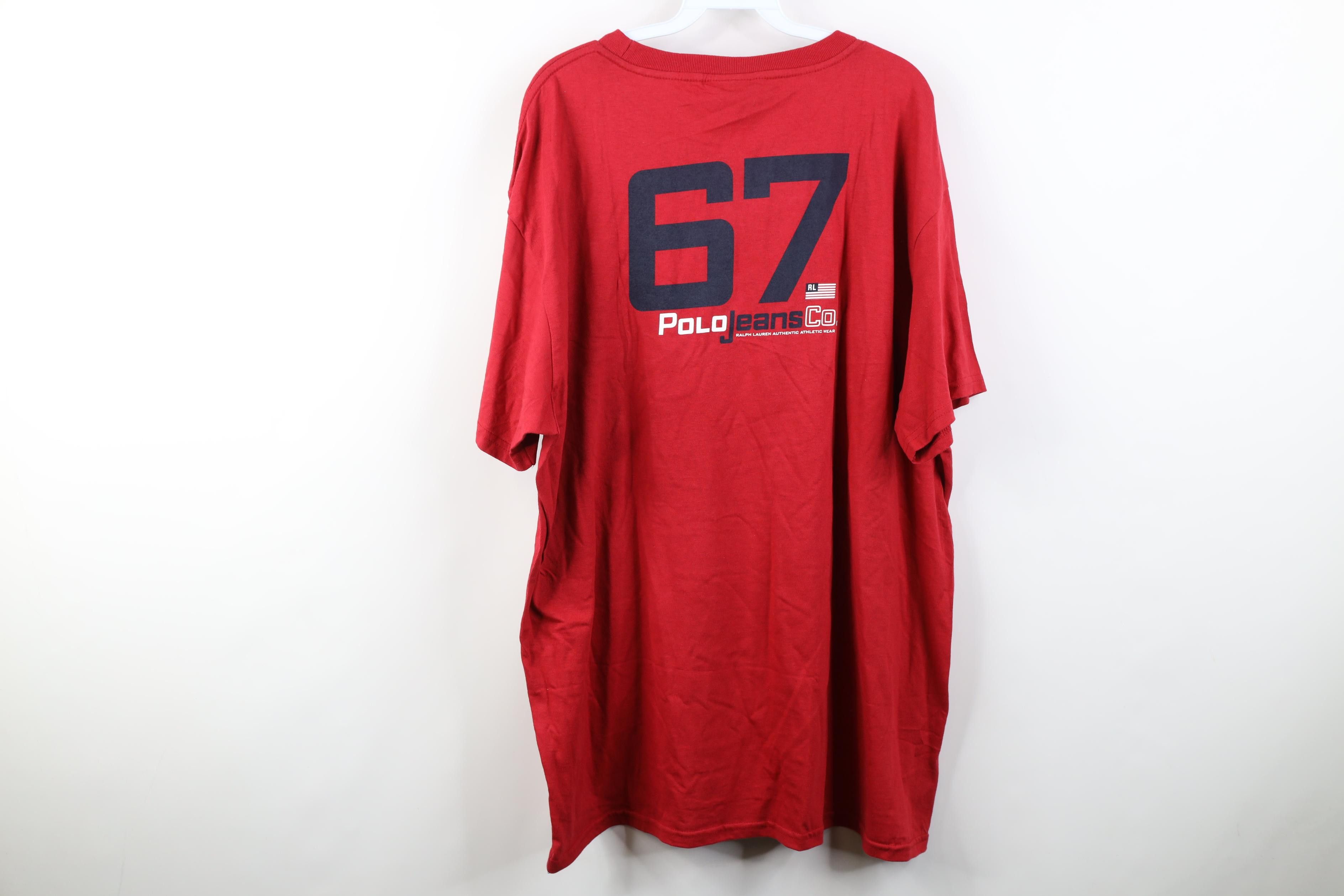 Polo Ralph Lauren Deadstock Vintage 90s Ralph Lauren USA Short Sleeve T-Shirt Size US XL / EU 56 / 4 - 13 Thumbnail