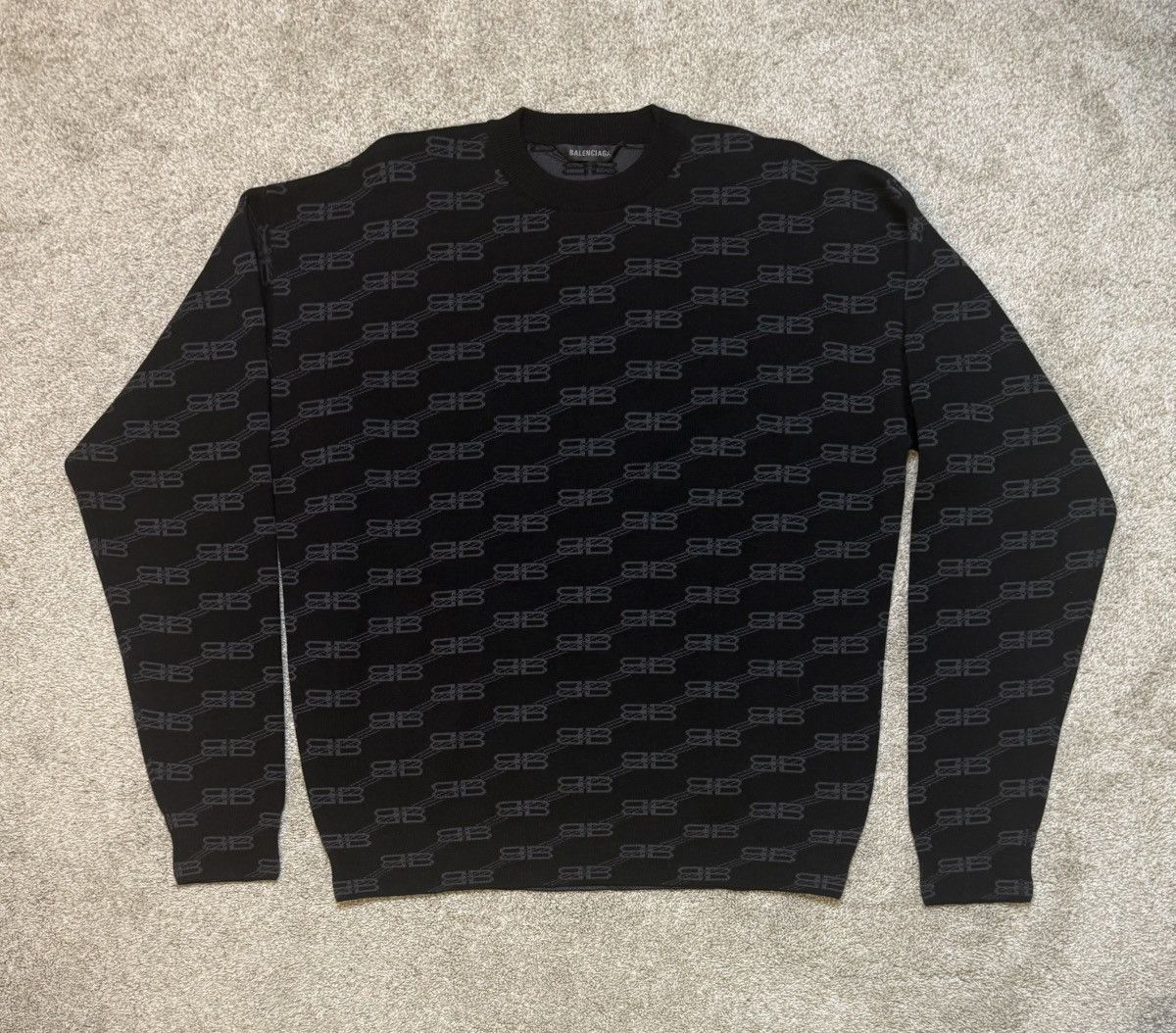 Balenciaga Balenciaga BB Monogram Wool Knit Sweater Size US M / EU 48-50 / 2 - 1 Thumbnail
