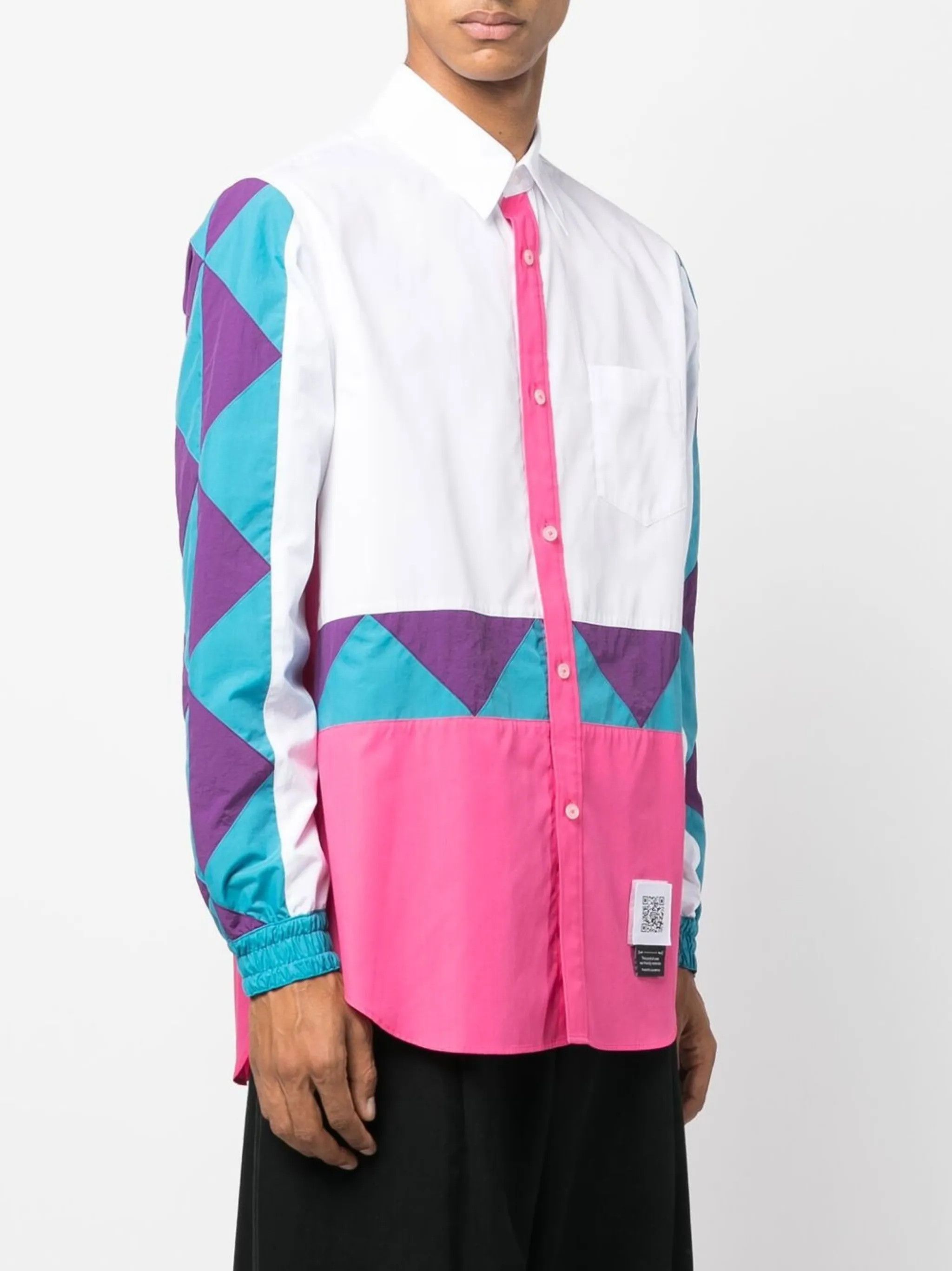 Fumito Ganryu o1tko10825 Color-Blocking Oversized Shirt in Multicolor Size US S / EU 44-46 / 1 - 3 Thumbnail