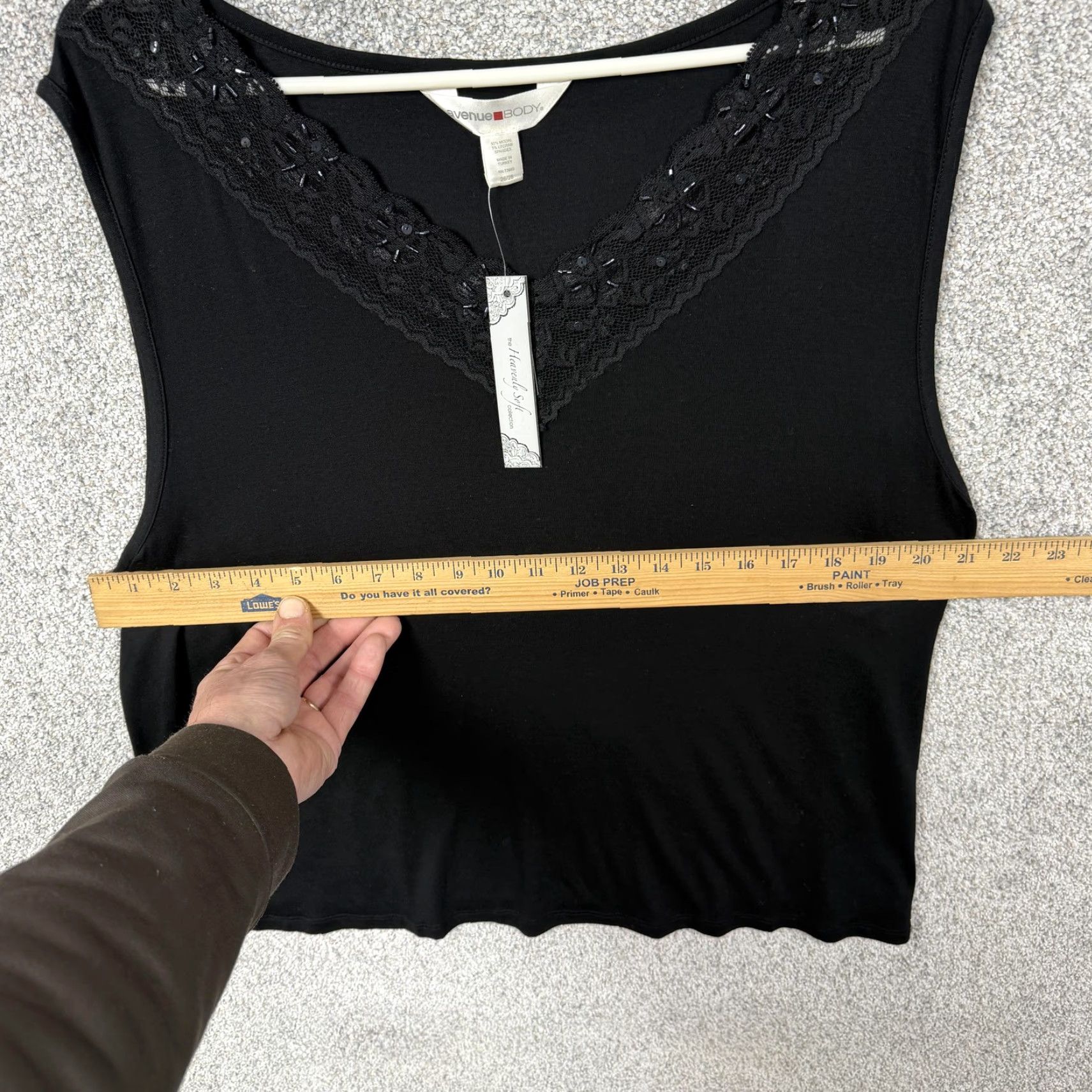 Avenue VINTAGE Avenue Body Cami Plus 4X Lace Sequin Layering Black Tank Women 26/28 4X Size ONE SIZE - 3 Thumbnail