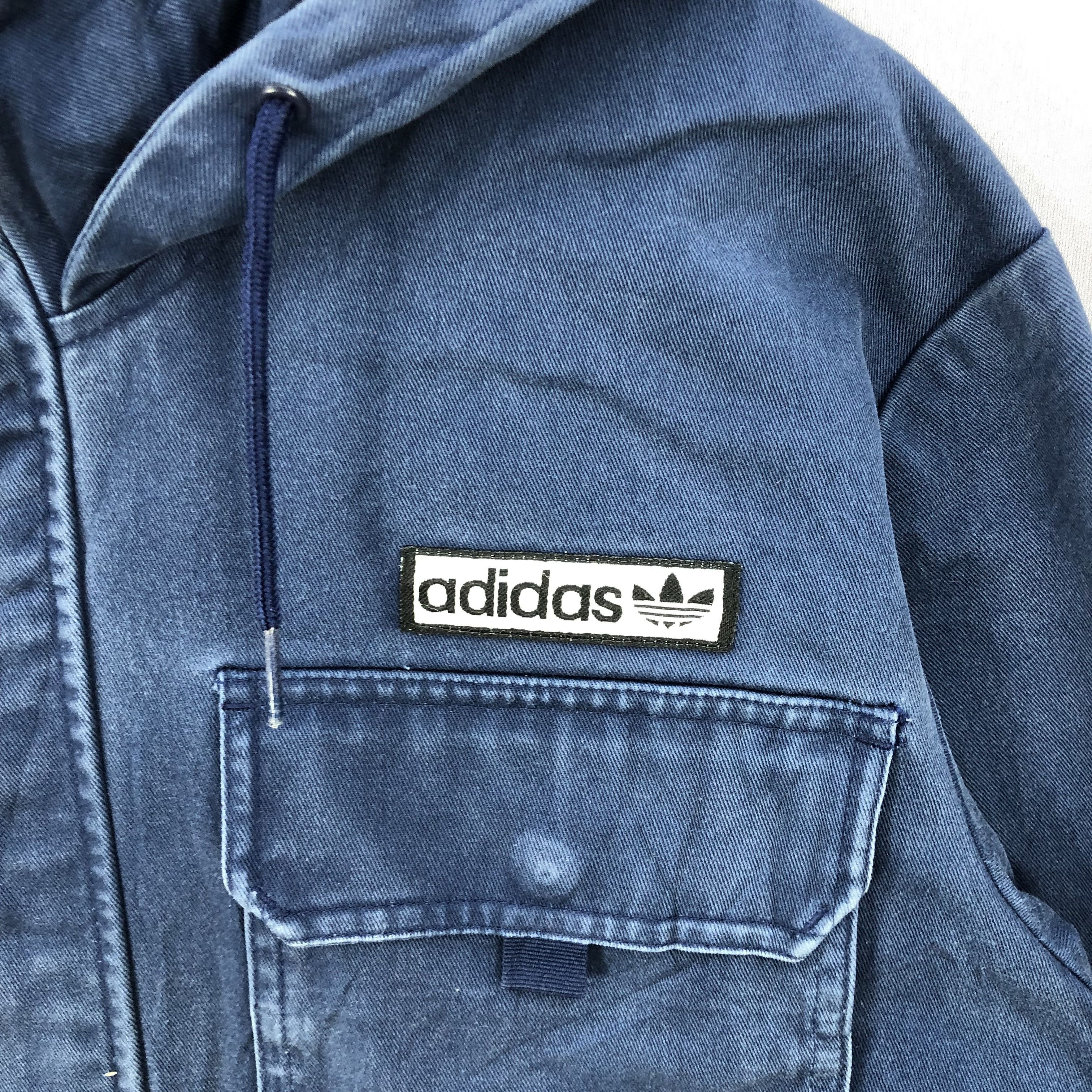Adidas Vintage Y2K Adidas Chore Hoodie Long Trench Jackets Size US L / EU 52-54 / 3 - 4 Thumbnail