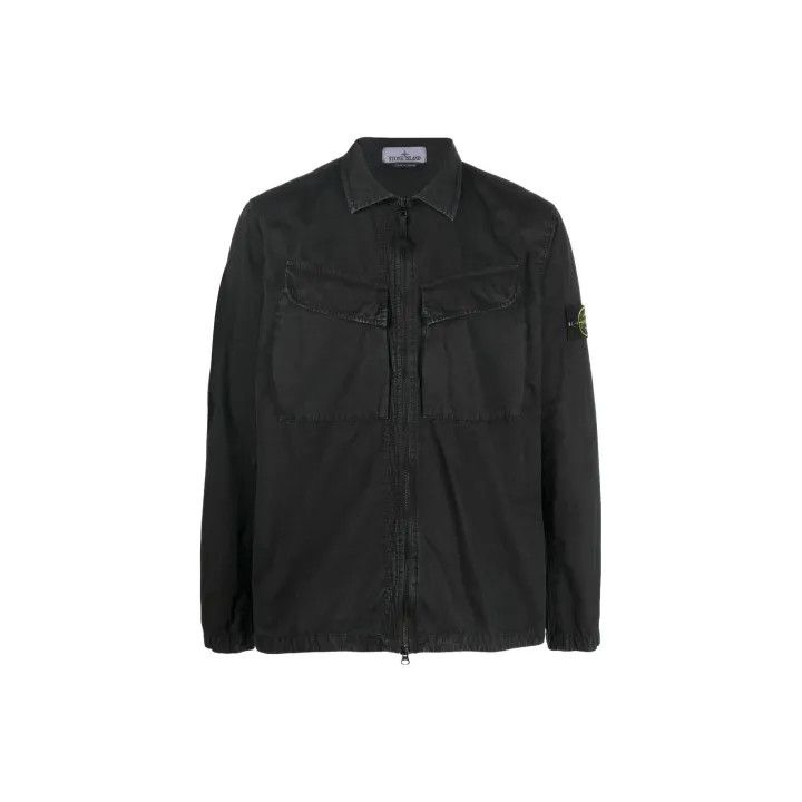 Stone Island Stone Island Classic Black Zip-Up Shirt Jacket Size US L / EU 52-54 / 3 - 1 Thumbnail