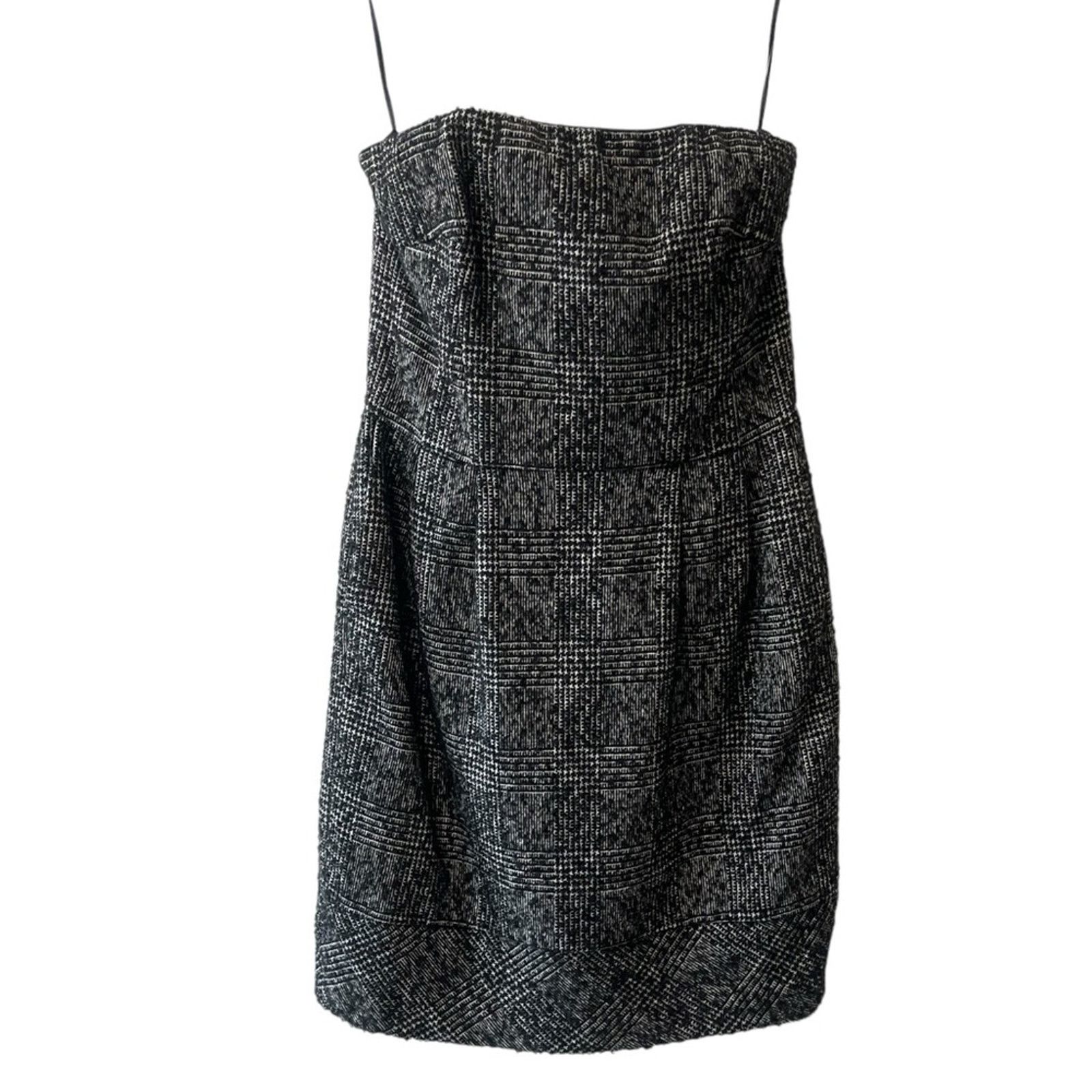 Express Express Textured Plaid Strapless Front Pleat Mini Dress Size M / US 6-8 / IT 42-44 - 1 Thumbnail