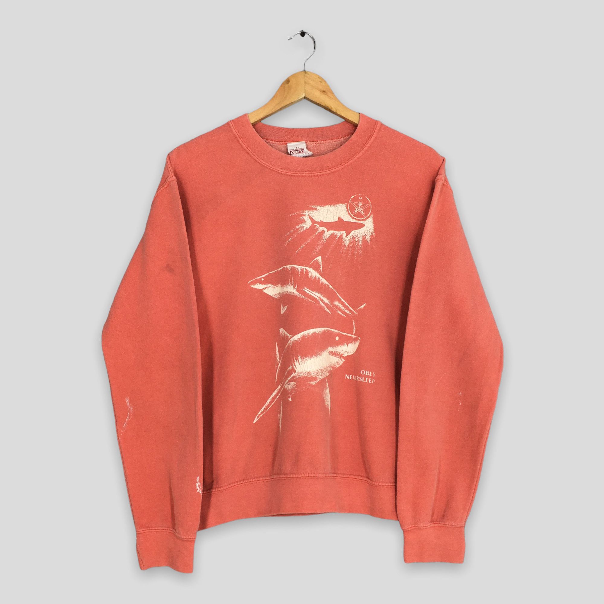 Obey × Vintage Vintage Obey Neversleep Shark Sweatshirt Small Size US S / EU 44-46 / 1 - 1 Thumbnail