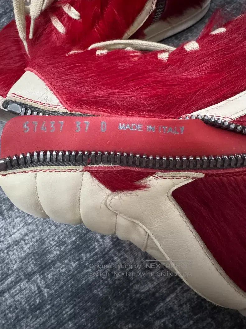 Rick Owens Rick Owens Main line red horsehair inverted triangle shoes Size US 5 / EU 37 - 7 Thumbnail