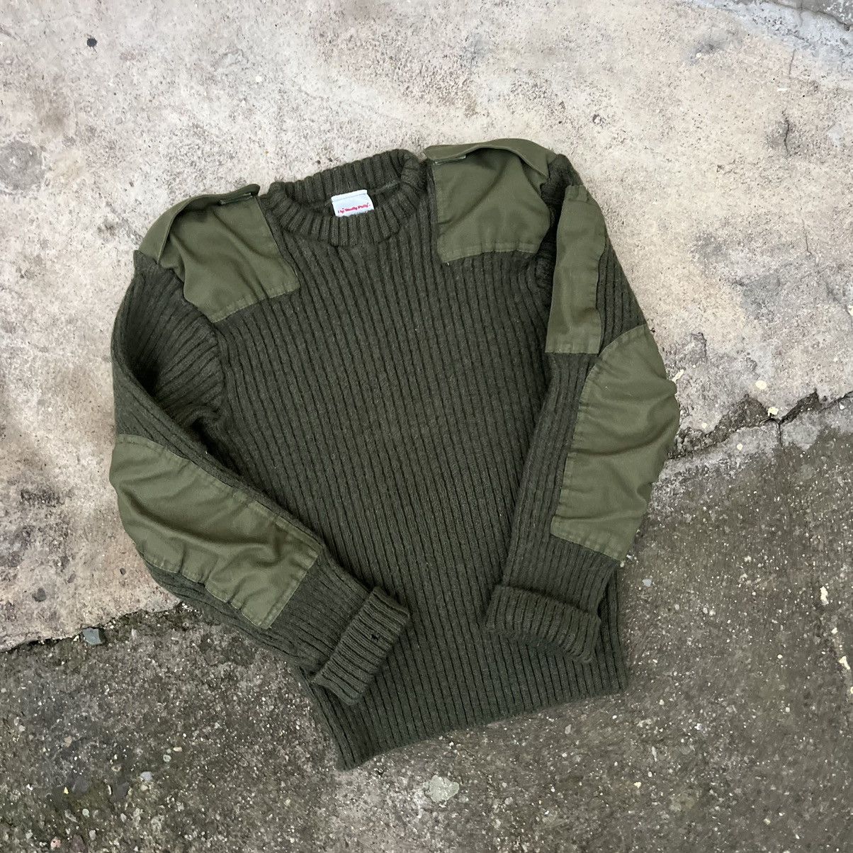 Vintage Vintage 00s Military Army Green Heavy Chunky Knit Sweater Size US S / EU 44-46 / 1 - 2 Thumbnail