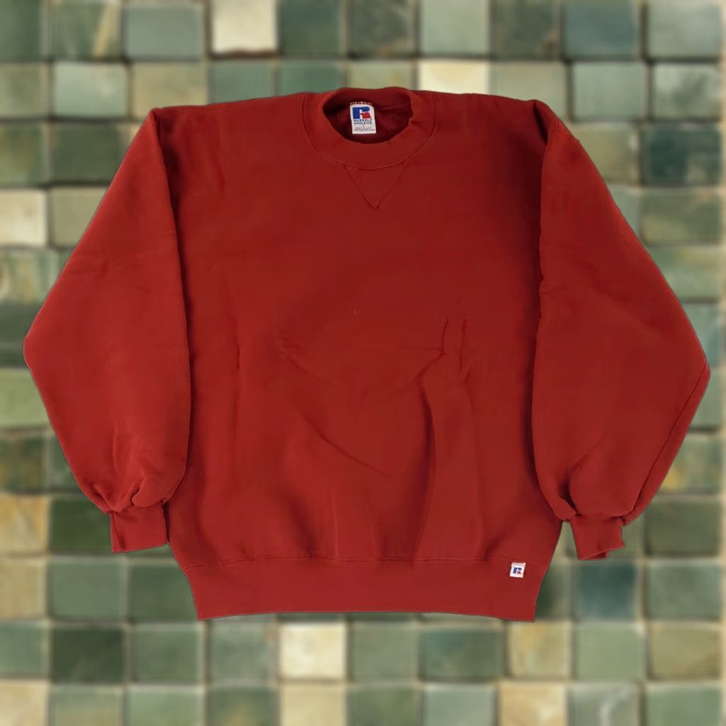 Russell Athletic VINTAGE Russell Athletic Sweatshirt Red Long Sleeve Mens L Made USA 90s Pullover Size US L / EU 52-54 / 3 - 1 Thumbnail