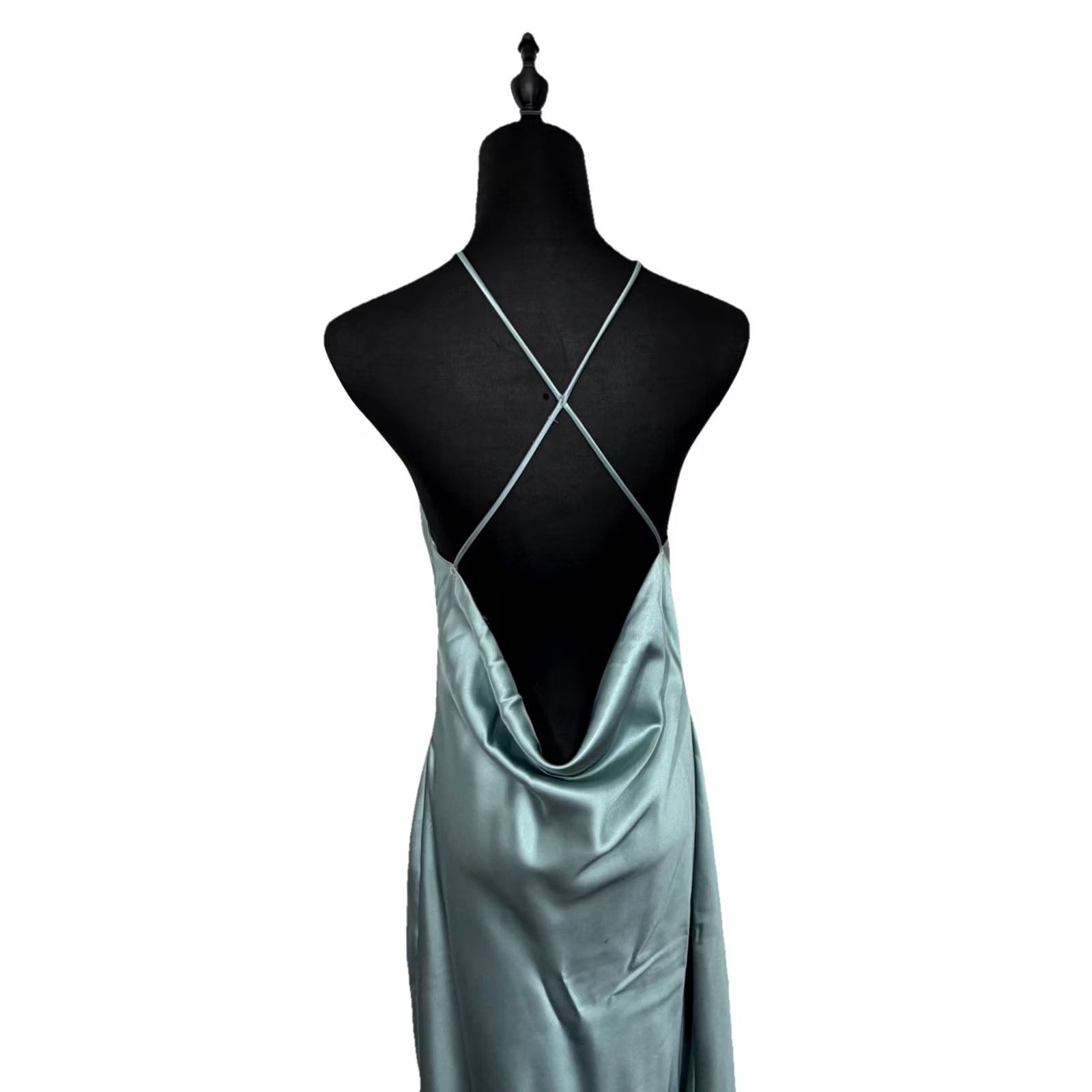 Zara Zara Satin Slip Dress Midi Blue Gray Size S Womens Size S / US 4 / IT 40 - 5 Thumbnail