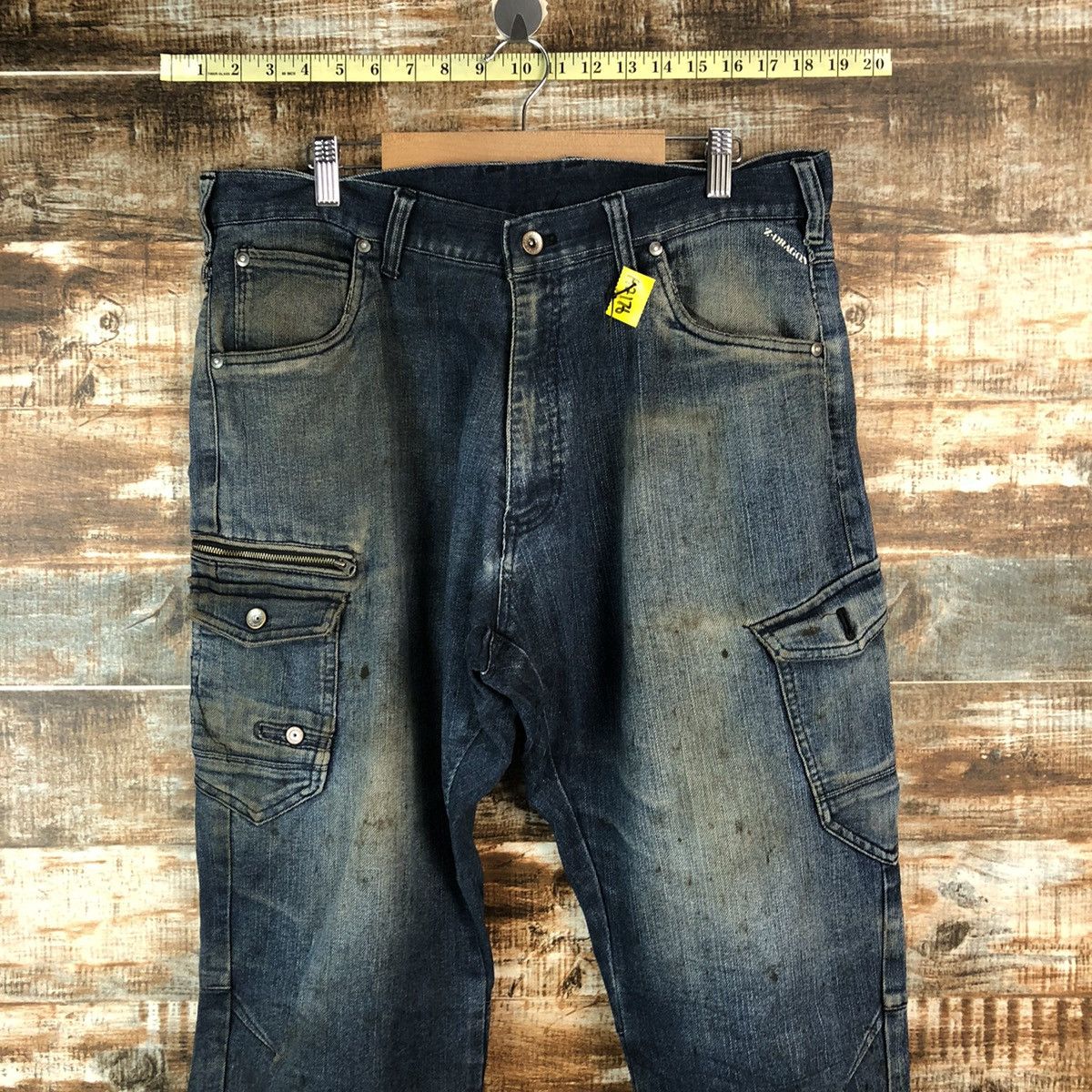 Japanese Brand Z Dragon Blue utility worker Multipocket cargo Pants #A2176 Size US 35 - 4 Thumbnail