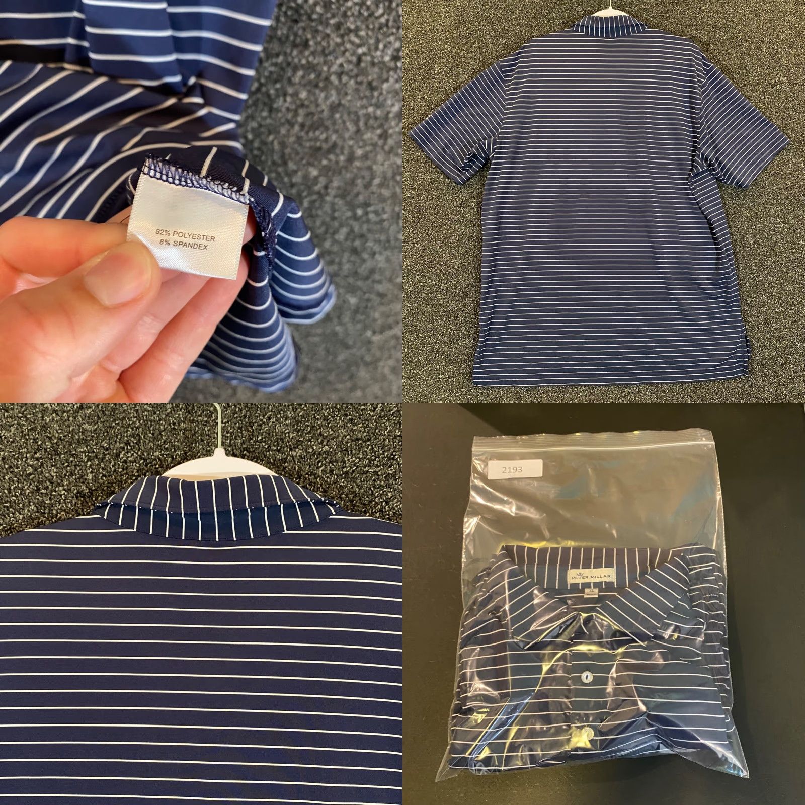 Peter Millar Peter Millar Polo Mens XL Blue White Striped Performance Golf Shirt S/S Polo Shirt Mens XL Blue Striped Peter Millar Golf Performance Shirt Size US XL / EU 56 / 4 - 8 Thumbnail
