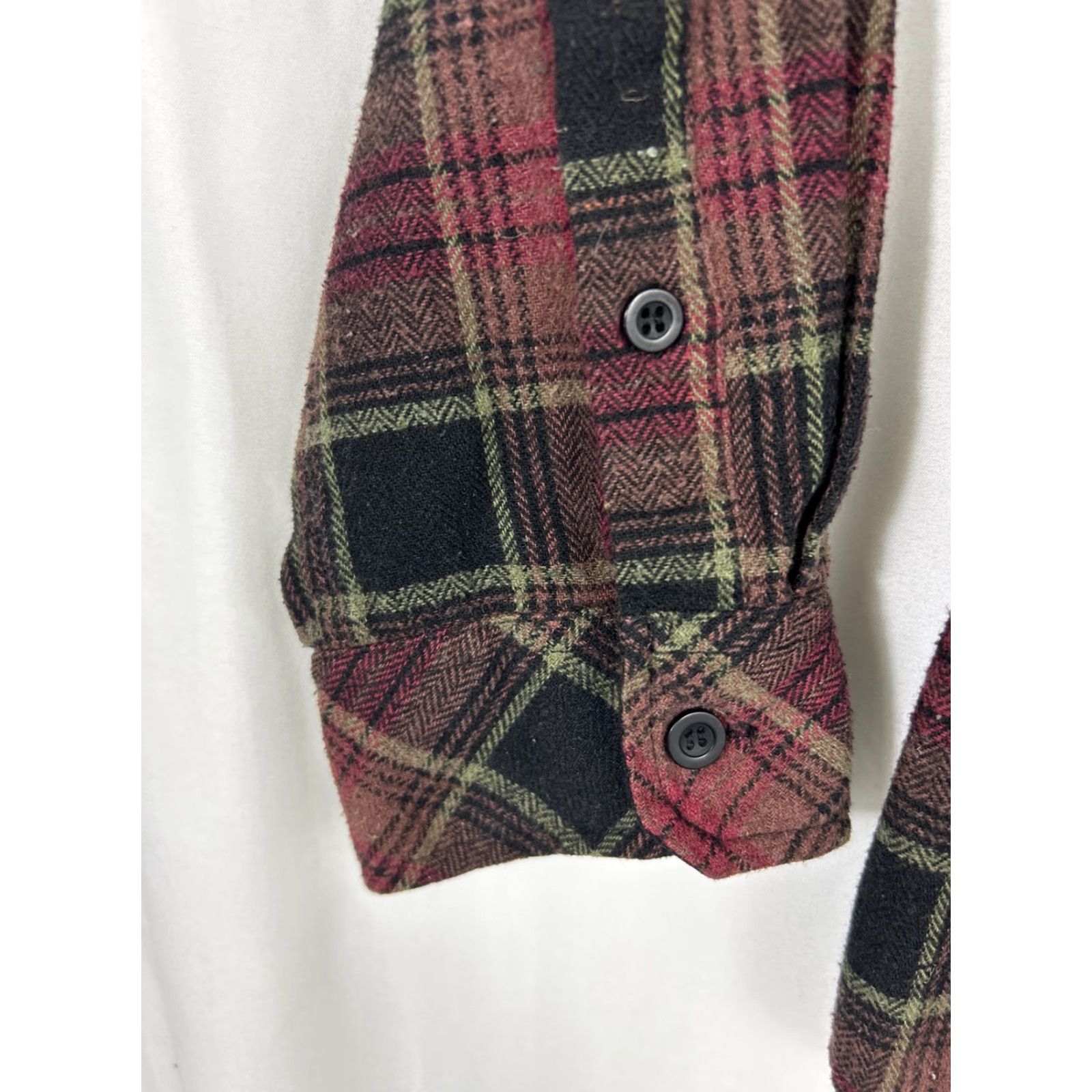 Stoic Stoic Mens Large Flannel Long Sleeve Shirt Plaid Crimson Cotton Blend Size US L / EU 52-54 / 3 - 7 Thumbnail