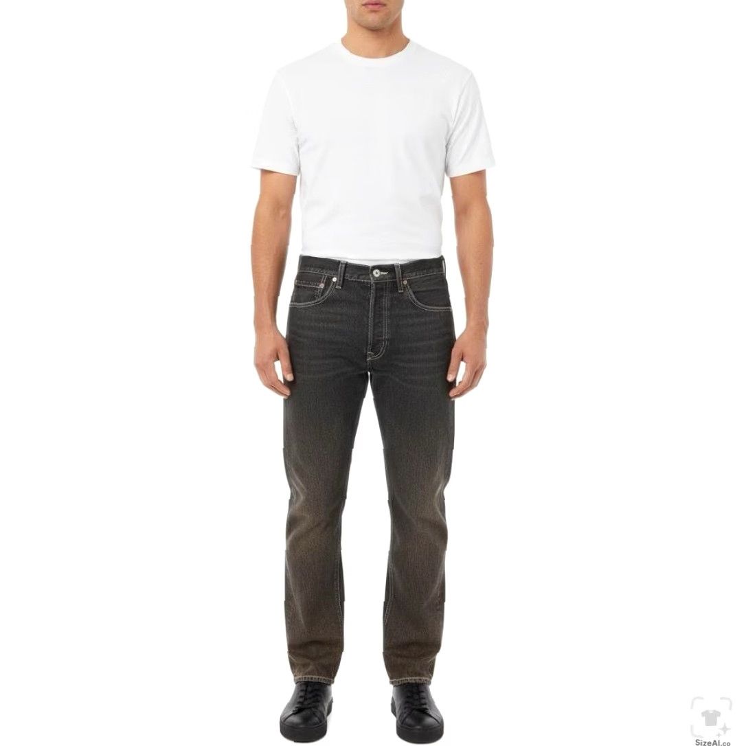 Levi's Levi's 501 Jeans Mens 33x32 Black Dark Wash Straight Denim Button Fly Regular Fit Jeans WorldBrand Snapped Belt Loops Leather Patch USA 5-Pocket Size US 33 - 4 Thumbnail