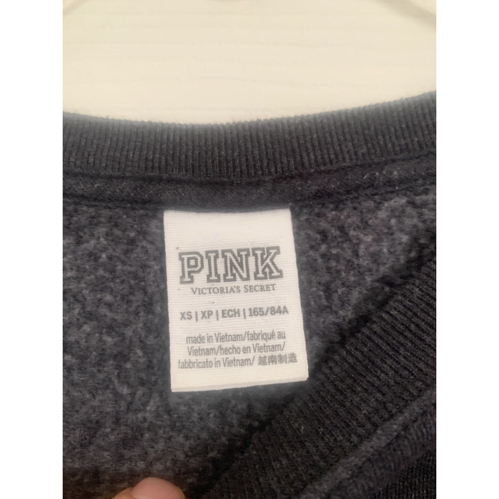 Victoria's Secret Victoria's Secret Pink Women's XS Long Sleeve Pullover Sweater Crew Neck Grey Knit Cotton Blend Size XS / US 0-2 / IT 36-38 - 3 Thumbnail