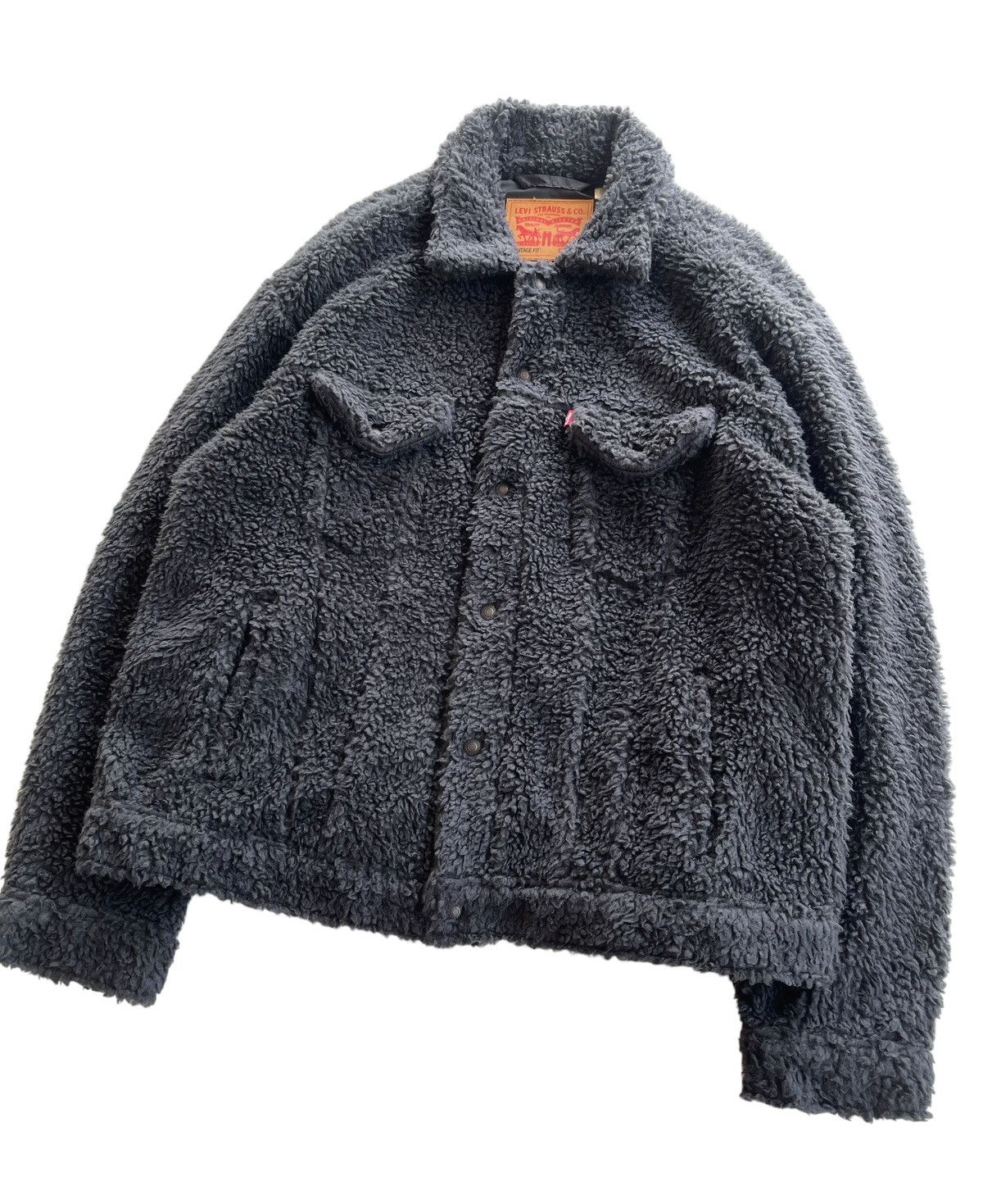 Levi's Vintage Clothing Mens Cozy Sherpa Fleece Trucker Jacket Size US L / EU 52-54 / 3 - 6 Thumbnail