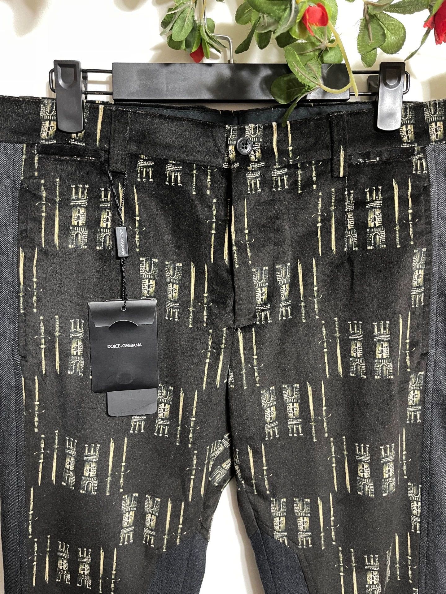 Dolce & Gabbana DG Sword & Castle Paneled Slim Trousers 46/50 Size US 30 / EU 46 - 3 Thumbnail
