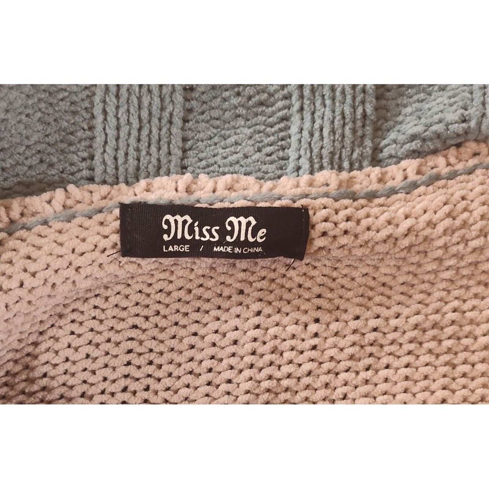 Miss Me Miss Me Colorblock Mixed Media Cable Knit Sweater Large Size L / US 10 / IT 46 - 13 Thumbnail