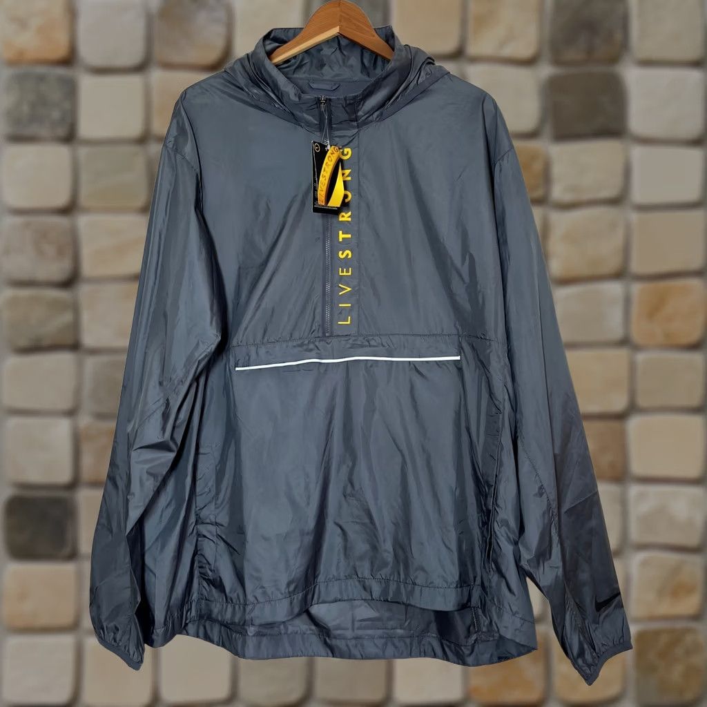 Nike NWT Men's Vintage Nike LiveStrong Anorak Pullover Hooded Jacket Sz XXL - Gray - Condition: New Size US XXL / EU 58 / 5 - 1 Thumbnail