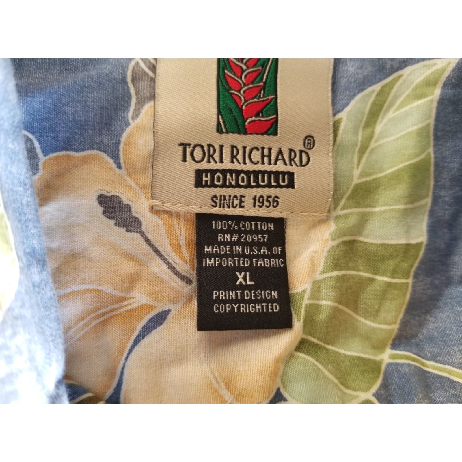Tori Richard Tori Richard Button-Up Shirt XL Hawaiian Geometric Cotton Short Sleeve Mens Blue USA MADE Size US XL / EU 56 / 4 - 7 Thumbnail