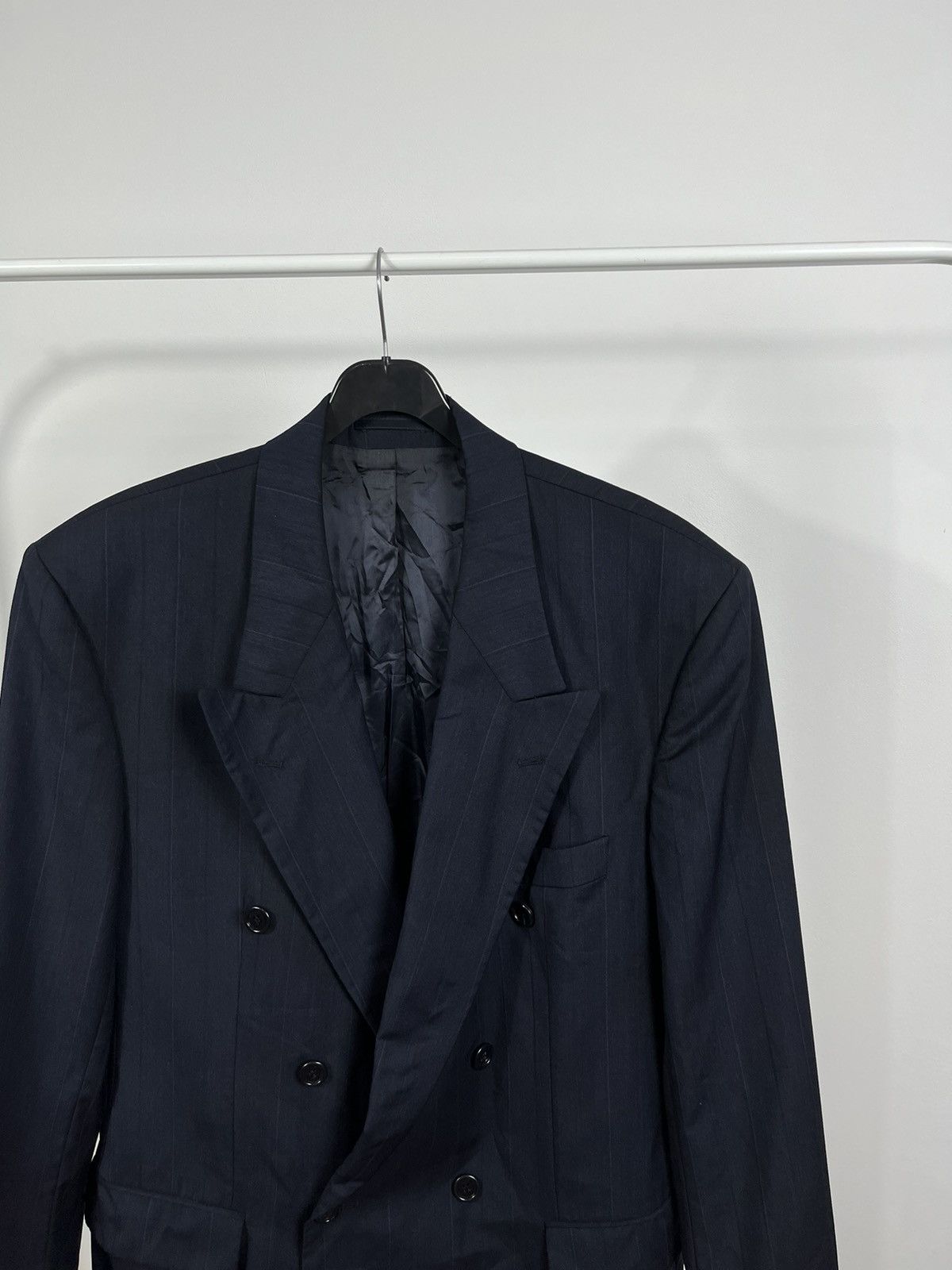Hugo Boss Men`s Hugo Boss Double Breasted Black Wool Blazer Size M Size 40R - 2 Thumbnail