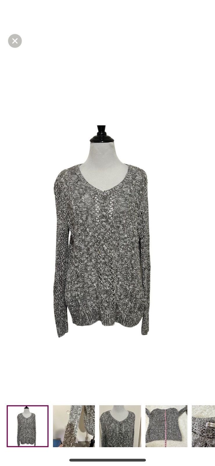 Abercrombie & Fitch Abercrombie and fitch XS grey open knit sweater Size XS / US 0-2 / IT 36-38 - 1 Thumbnail
