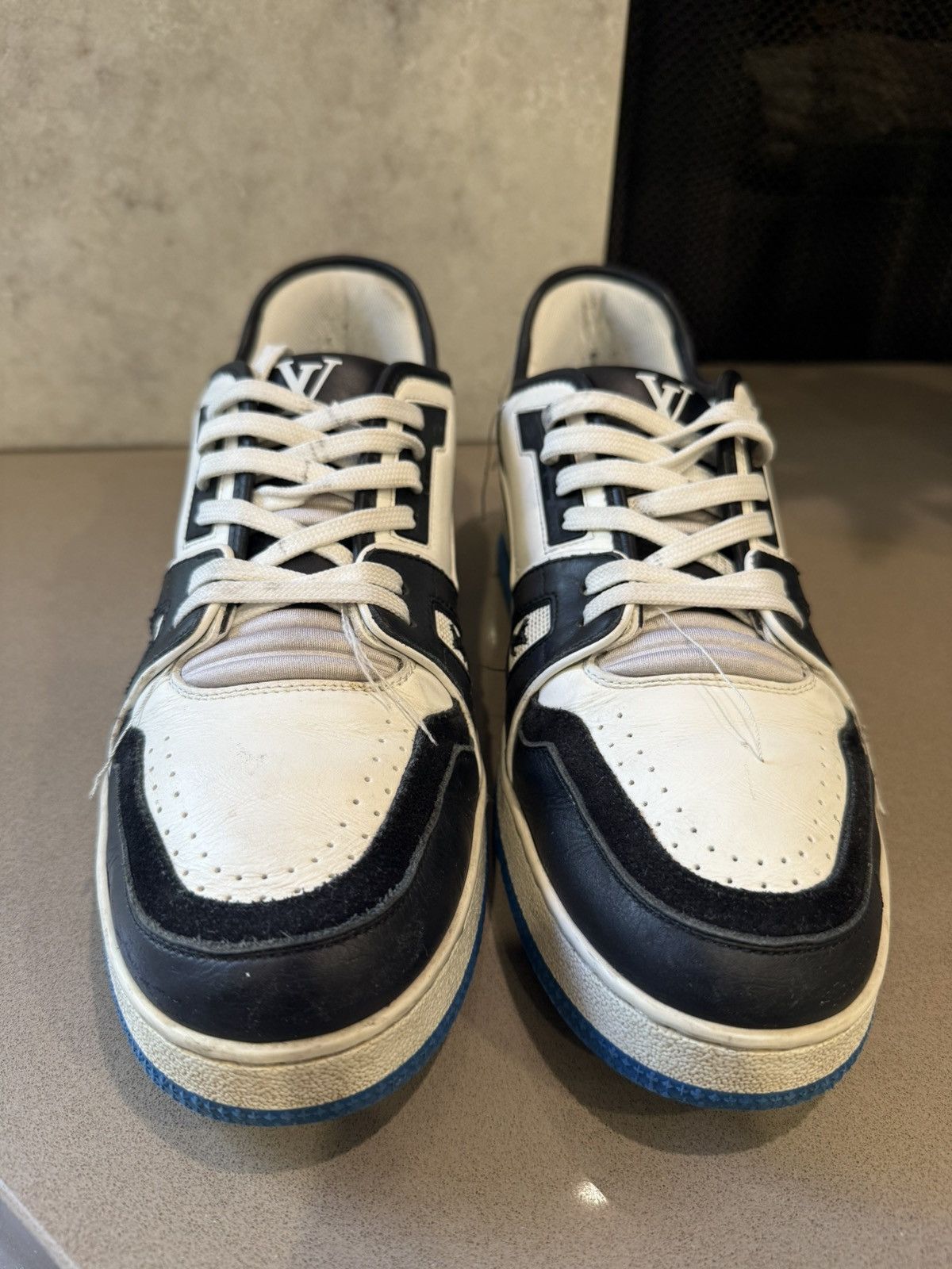 Louis Vuitton Louis Vuitton Black White Blue SS21 Upcycle Trainer Sneaker Size US 10 / EU 43 - 3 Thumbnail