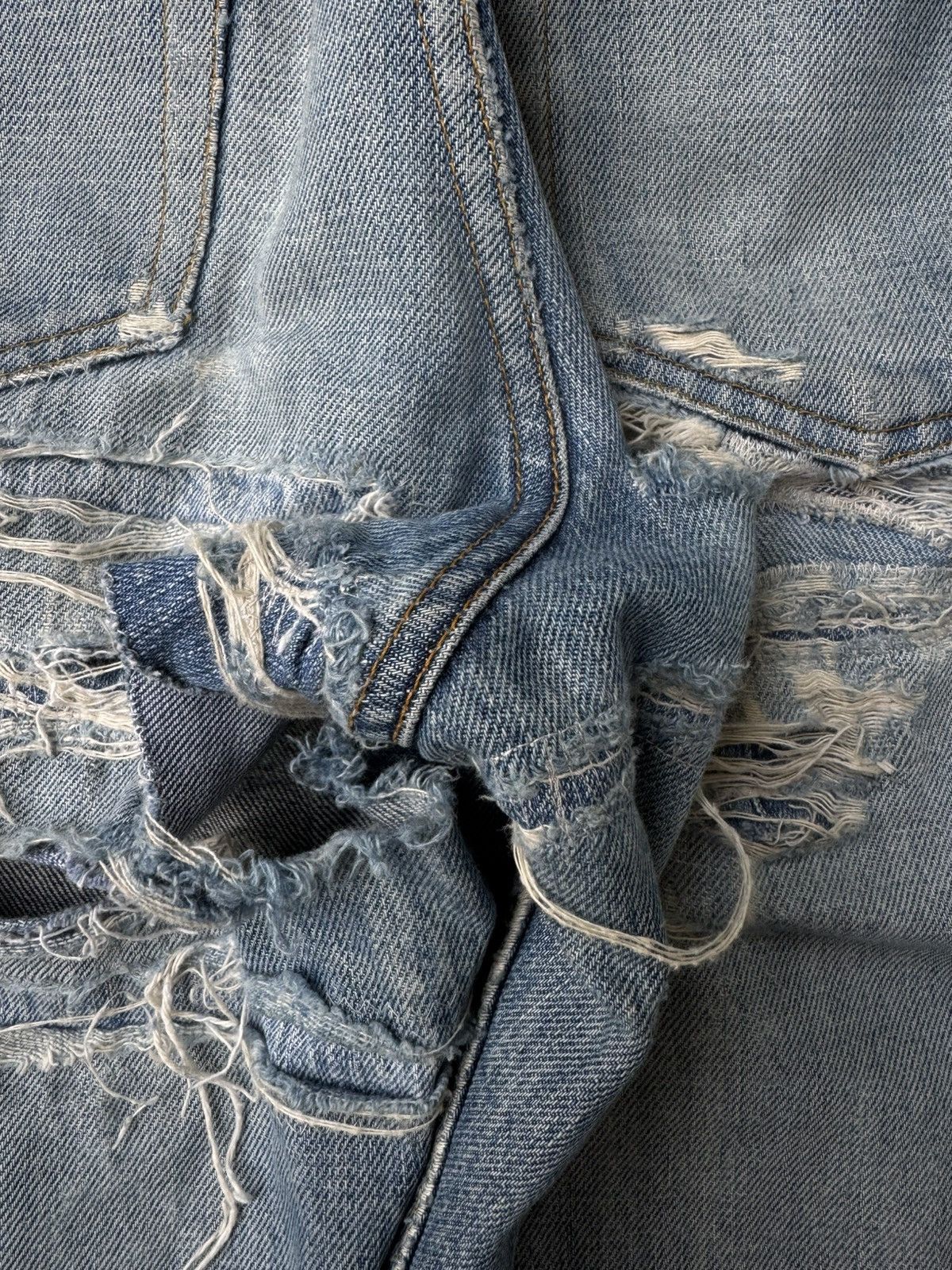 Helmut Lang Helmut Lang 2000 Thrashed Classic Cut Denim Jeans Size US 32 / EU 48 - 10 Thumbnail