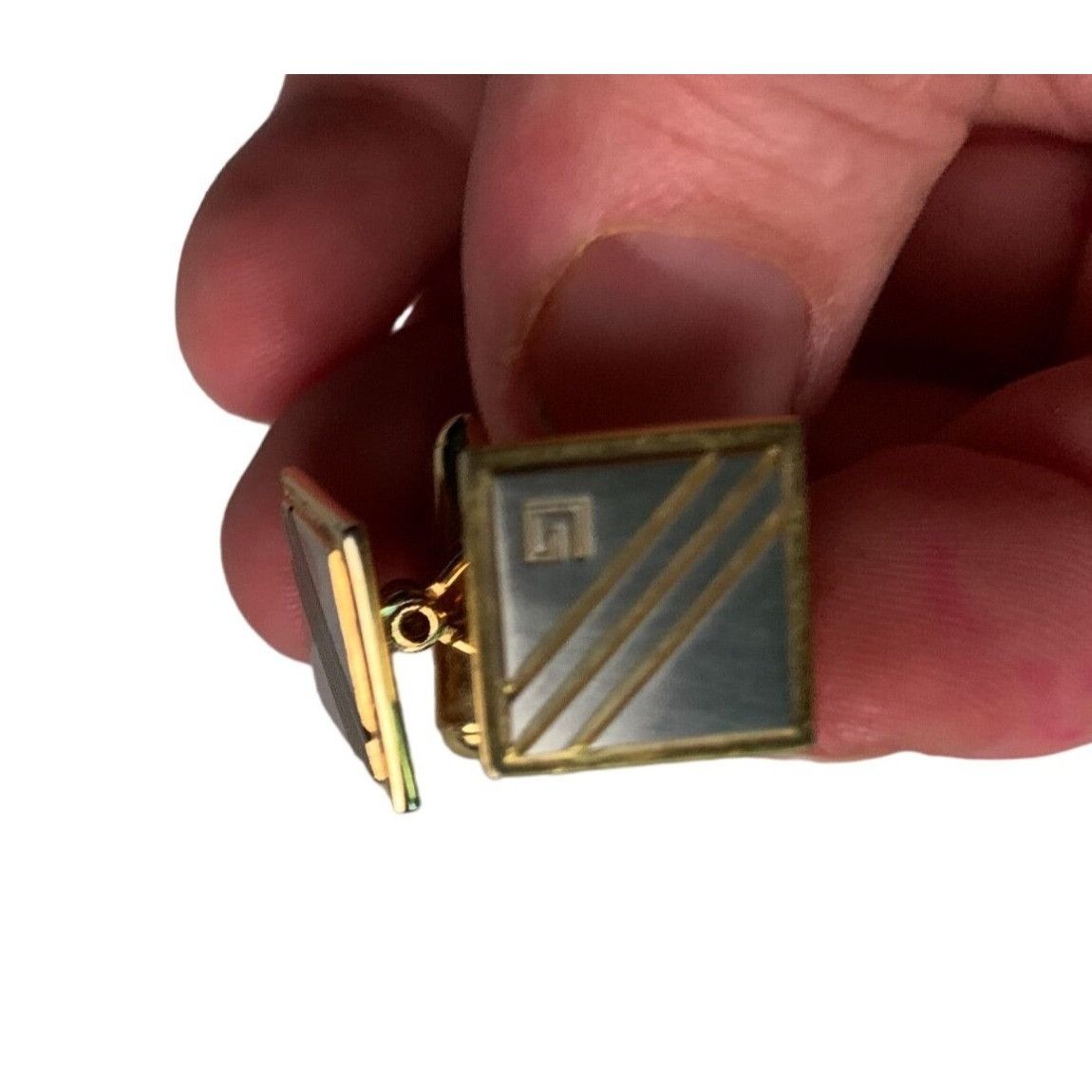 Other Vintage Mens Squared Gold Toned Cuff Links Size ONE SIZE - 4 Thumbnail
