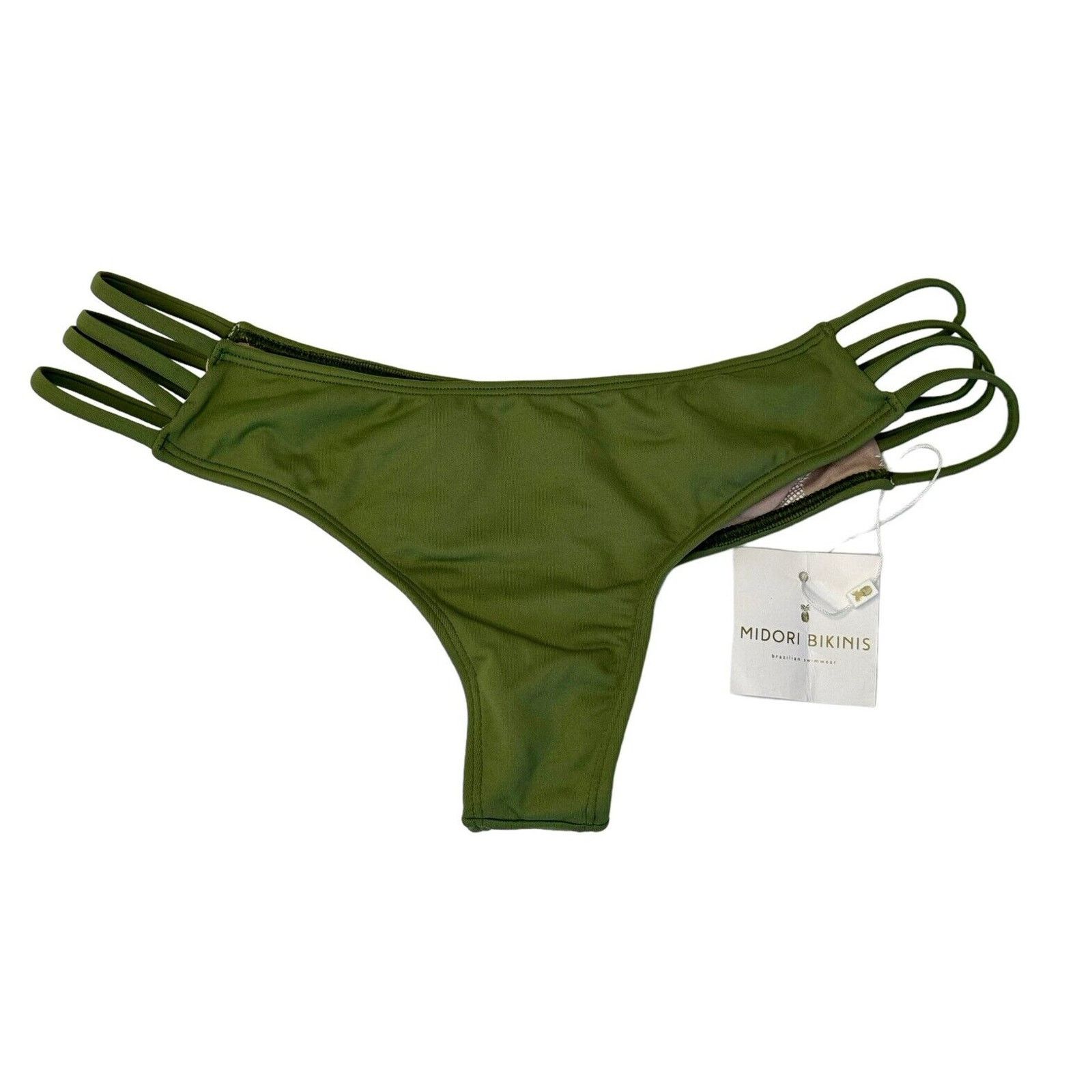 Other MIDORI BIKINIS Brazilian Swimwear Bottoms Olive Tavarua XL Size ONE SIZE - 4 Thumbnail