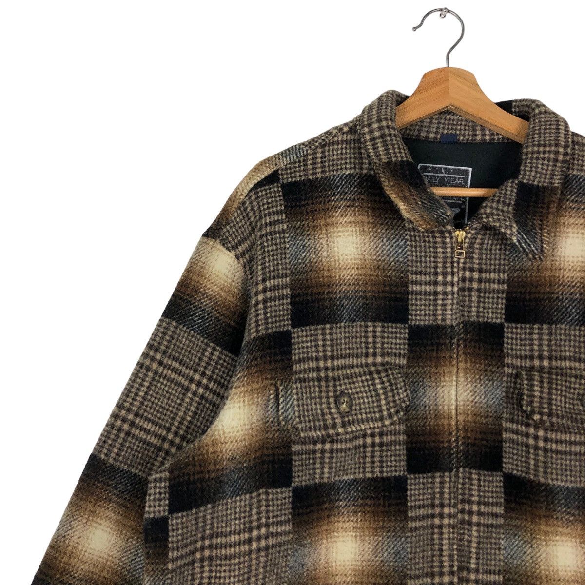 Flannel 🔥90s Vintage Bomber Wool Jacket Daily Wear Works Japan Made Size US L / EU 52-54 / 3 - 6 Thumbnail