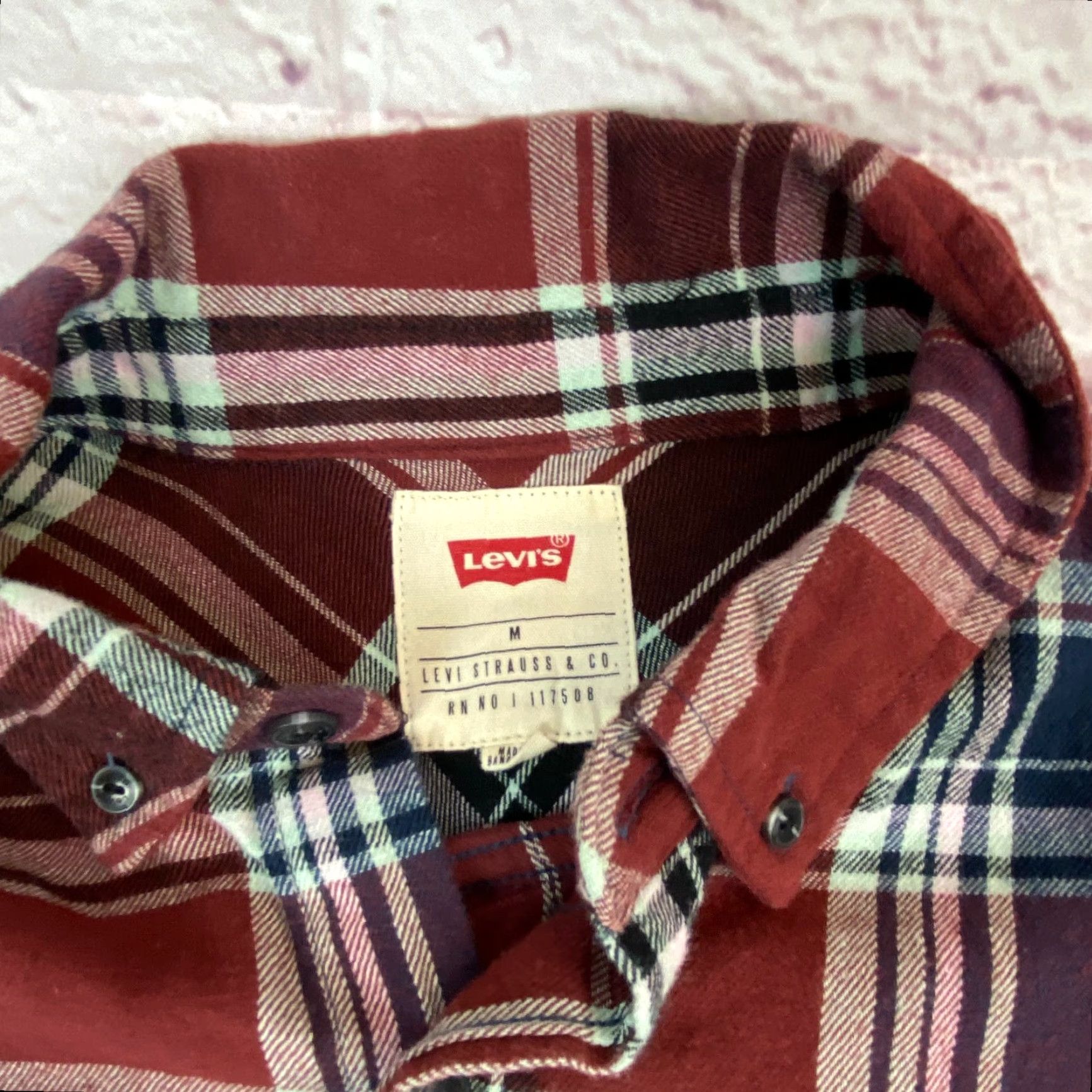 Levi's VINTAGE Levi's Flannel Shirt Mens Size M Plaid Long Sleeve Button-Up Top Casual Cotton Size US M / EU 48-50 / 2 - 2 Thumbnail