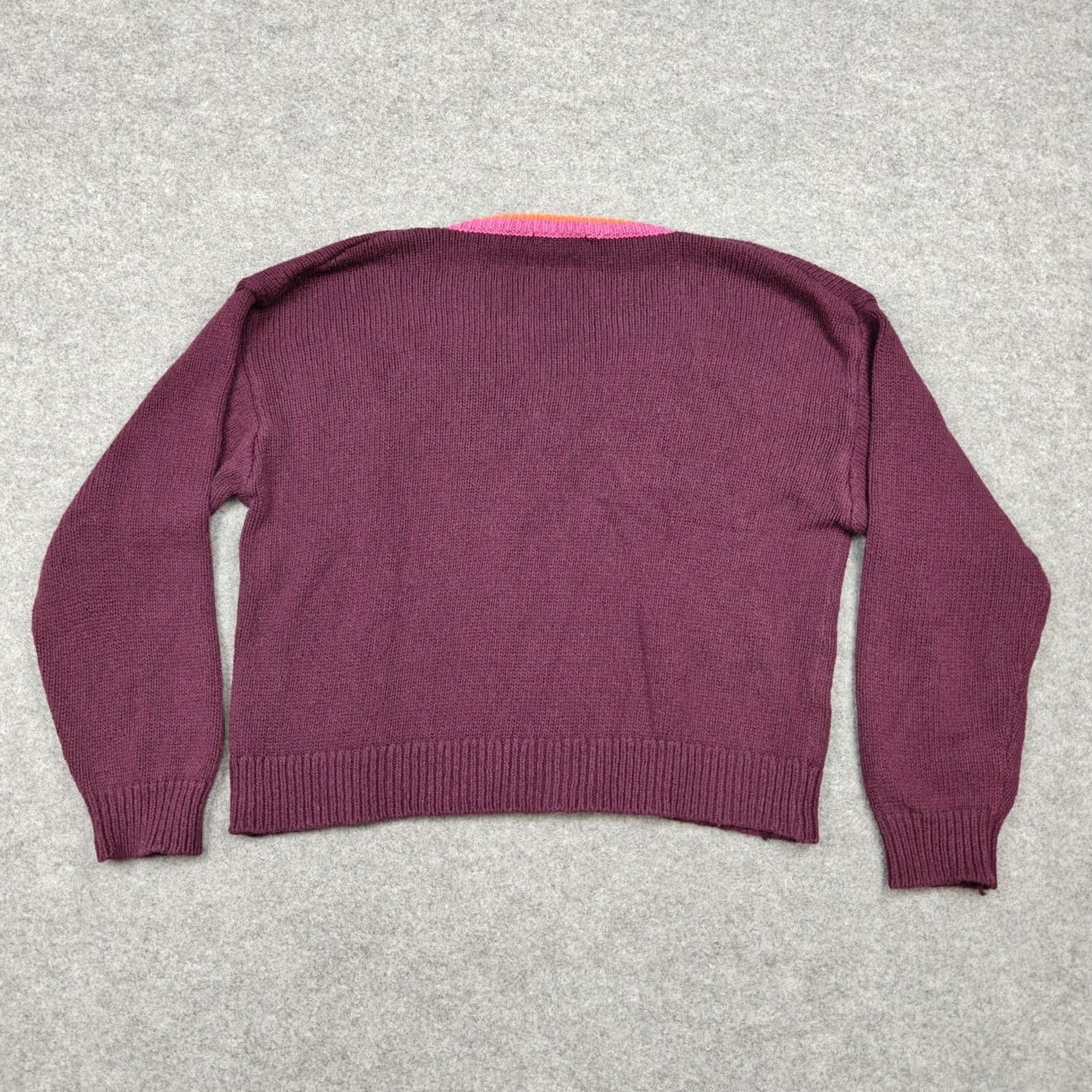 Marine Layer Marine Layer Sweater Womens L Purple V-Neck Colorblock Knit Pullover Size L / US 10 / IT 46 - 4 Thumbnail