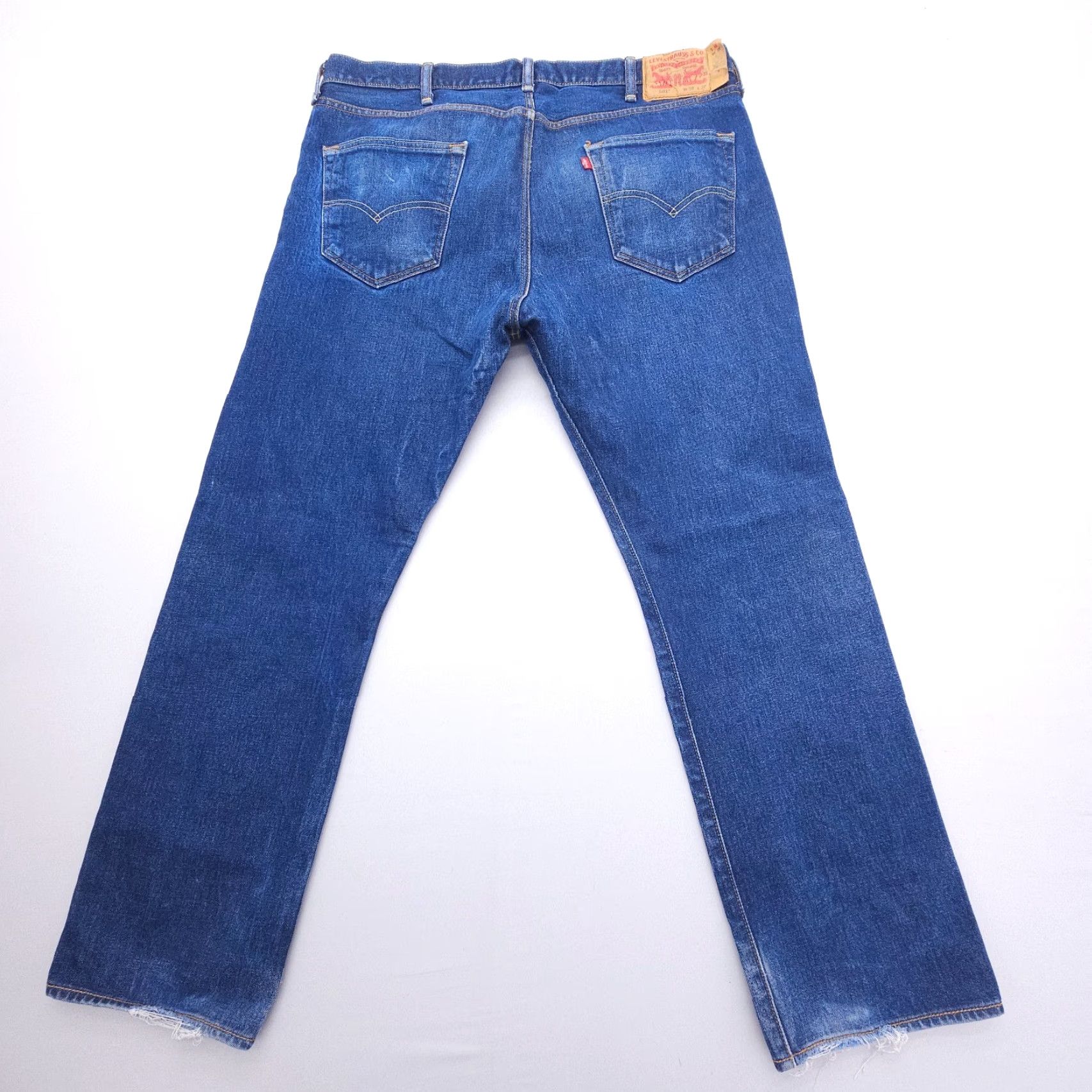 Levi's VINTAGE Levi's 501 Jeans Men 38 x 30 Dark Wash Denim Button Fly Regular Fit Blue 501 Series Classic American Mens Size US 38 / EU 54 - 2 Thumbnail