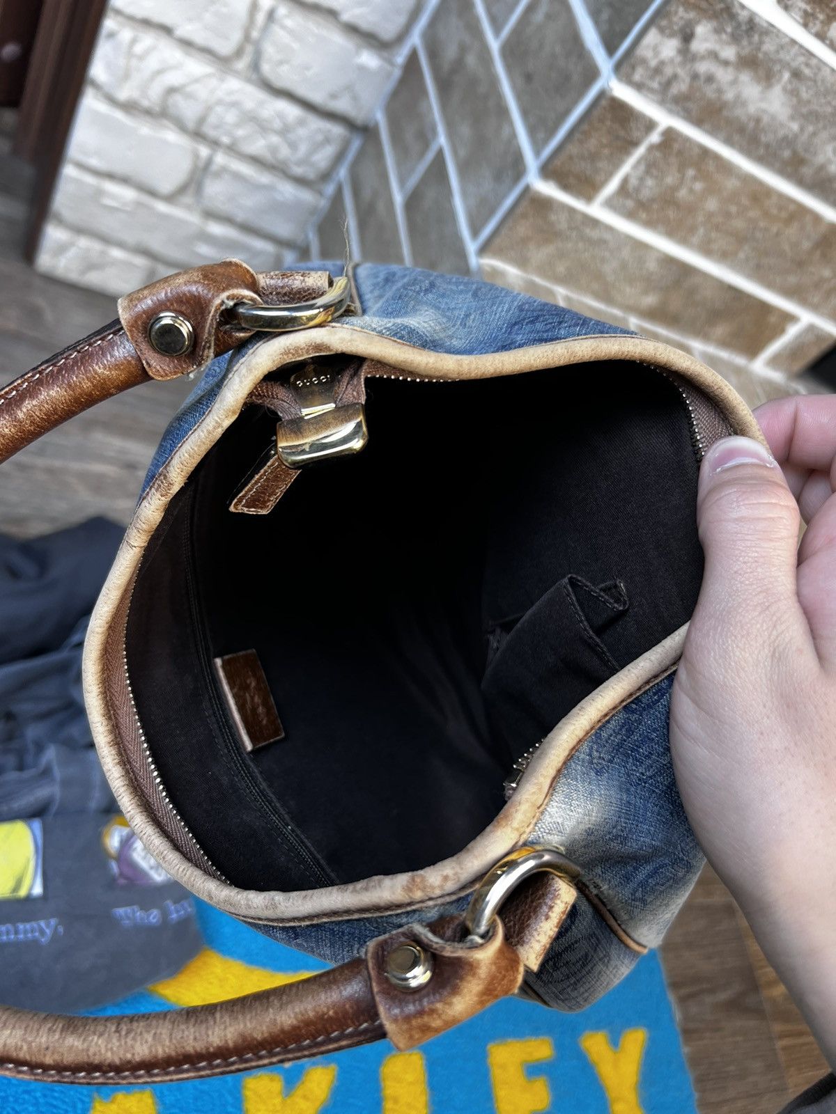 Gucci × Vintage Gucci Blue GG Denim Abbey D-Ring Shoulder Hobo Bag Size ONE SIZE - 14 Thumbnail