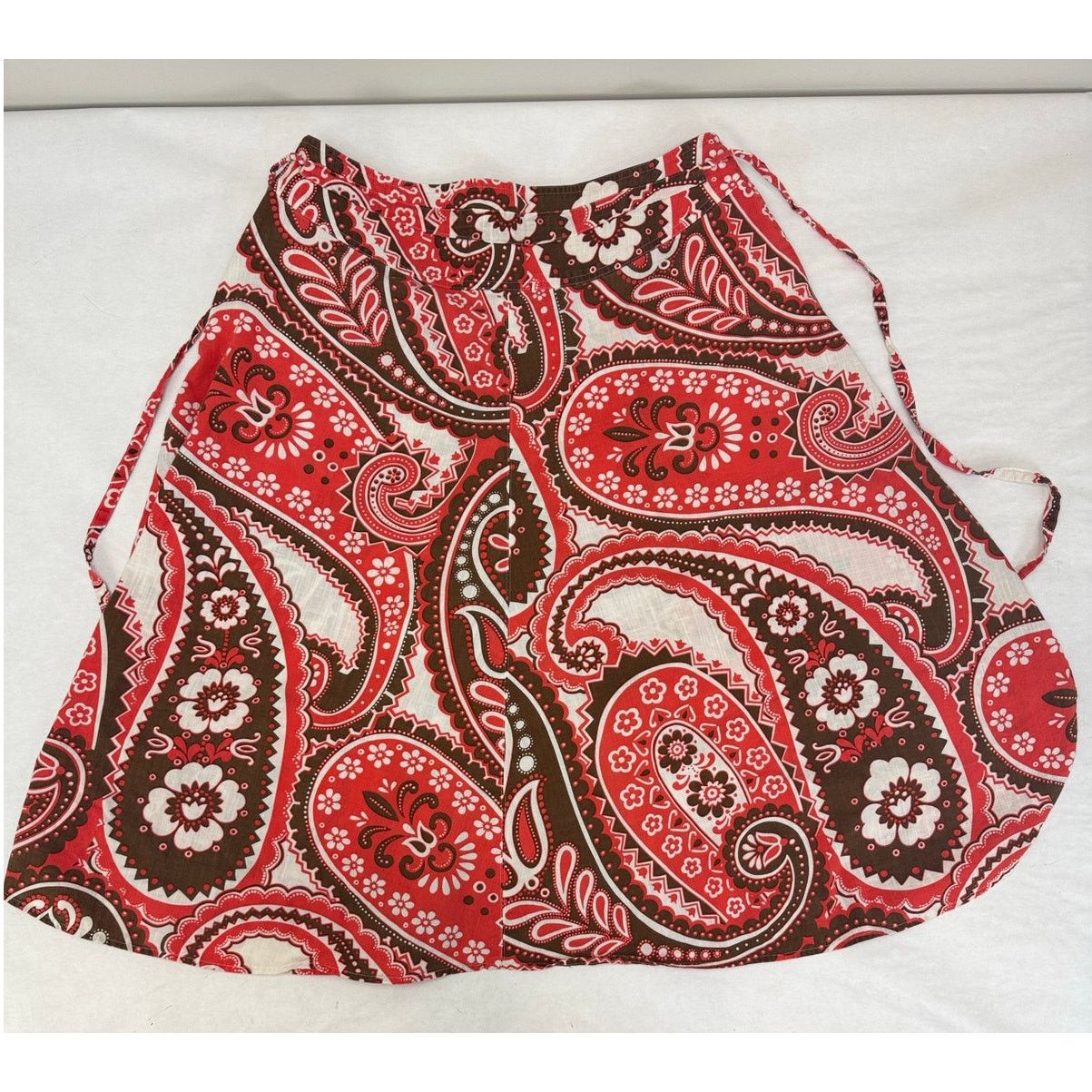 Other Talbots Paisley Print Red Brown Skirt Cotton - Women Size 14 Size 36" / US 14 / IT 50 - 5 Thumbnail