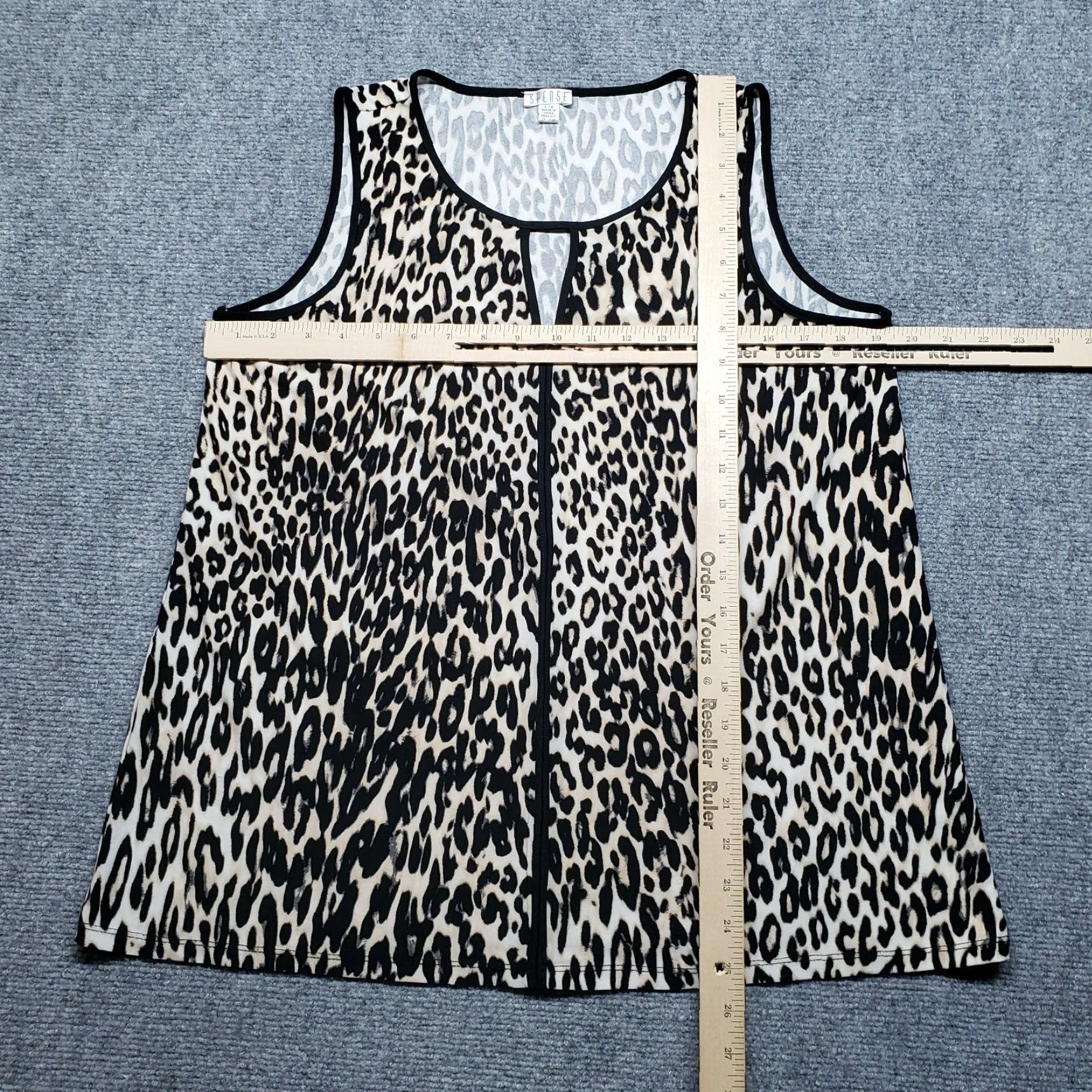 Vintage Spense Tank Top Womens L White Black Leopard Print Boat Neck Sleeveless Pullover Size L / US 10 / IT 46 - 4 Thumbnail