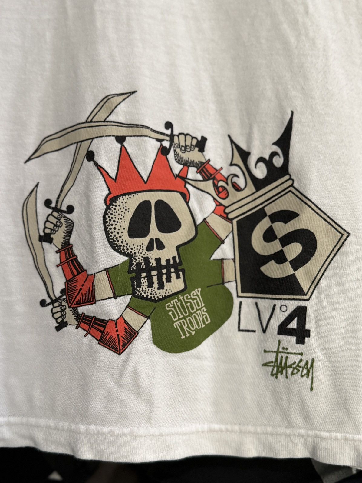 Stussy × Vintage Vintage Stussy Troops Skull Streetwear Tee Size US M / EU 48-50 / 2 - 7 Thumbnail