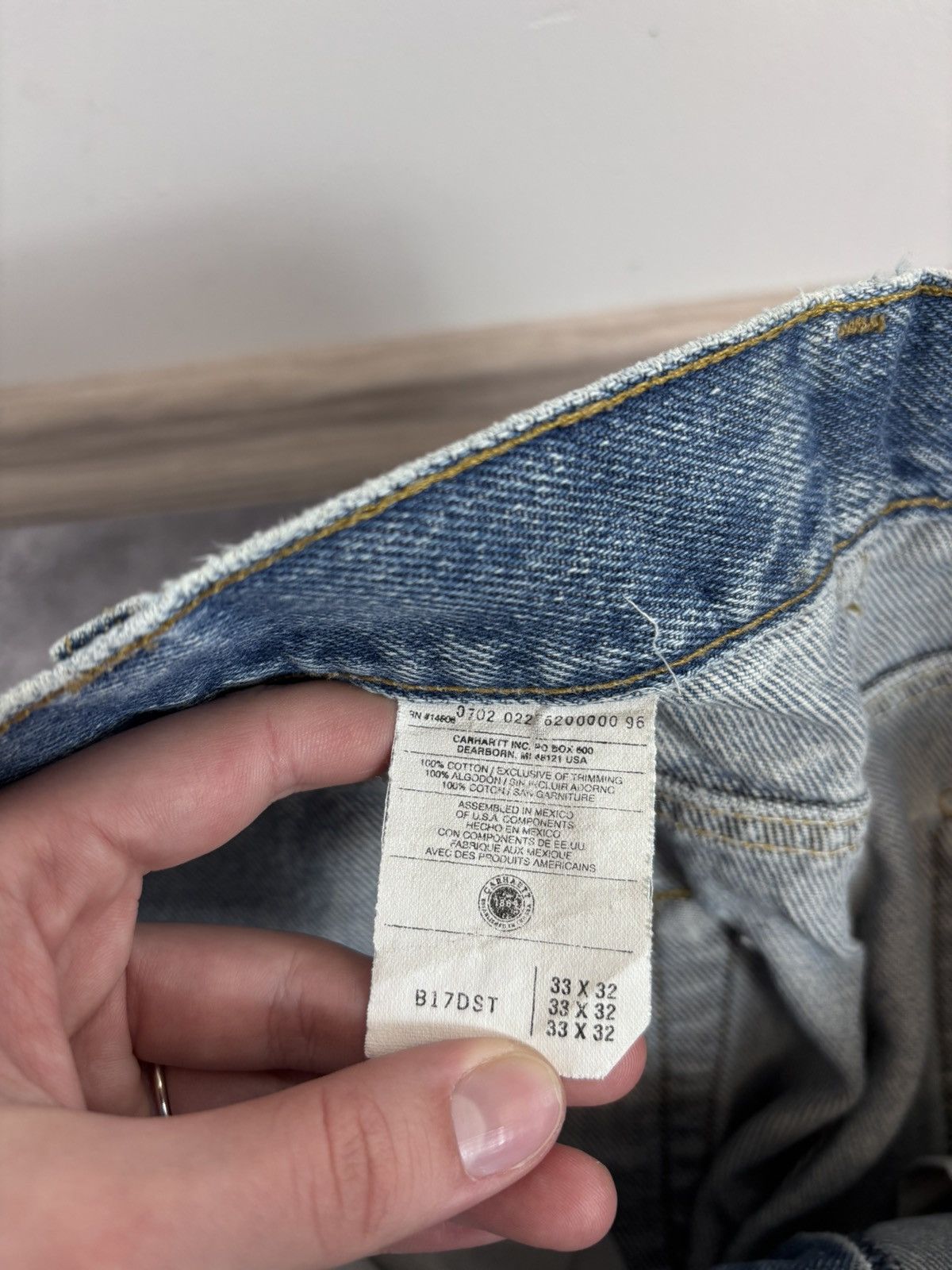 Carhartt Vintage Carhartt Faded Light Blue Denim Jeans B17 DST Size US 33 - 24 Thumbnail
