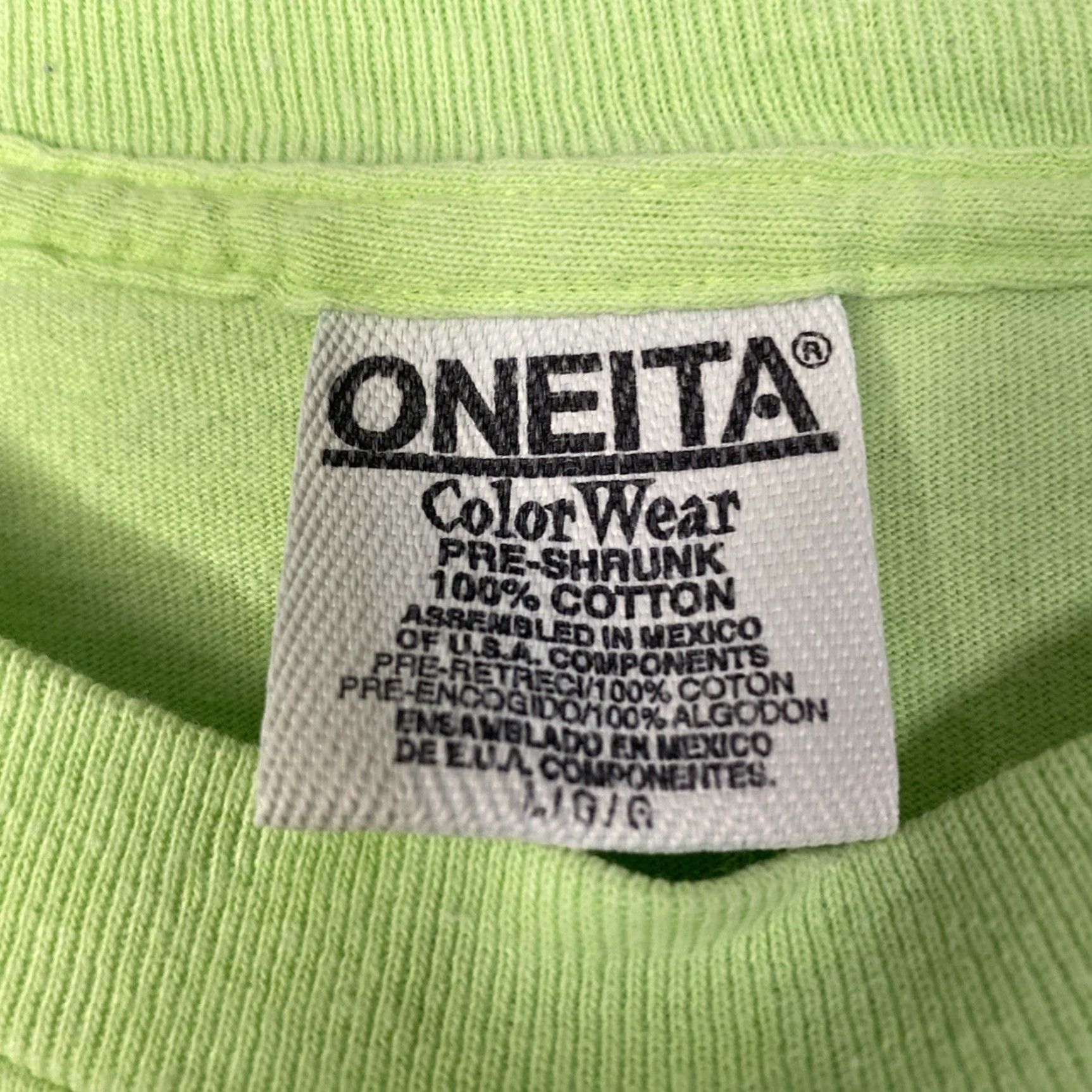 Vintage VINTAGE Oneita T-Shirt Embroidered Grannycore Grandma Stitch Adult Large L Green Short Sleeve Mens Shirt Size US L / EU 52-54 / 3 - 6 Thumbnail