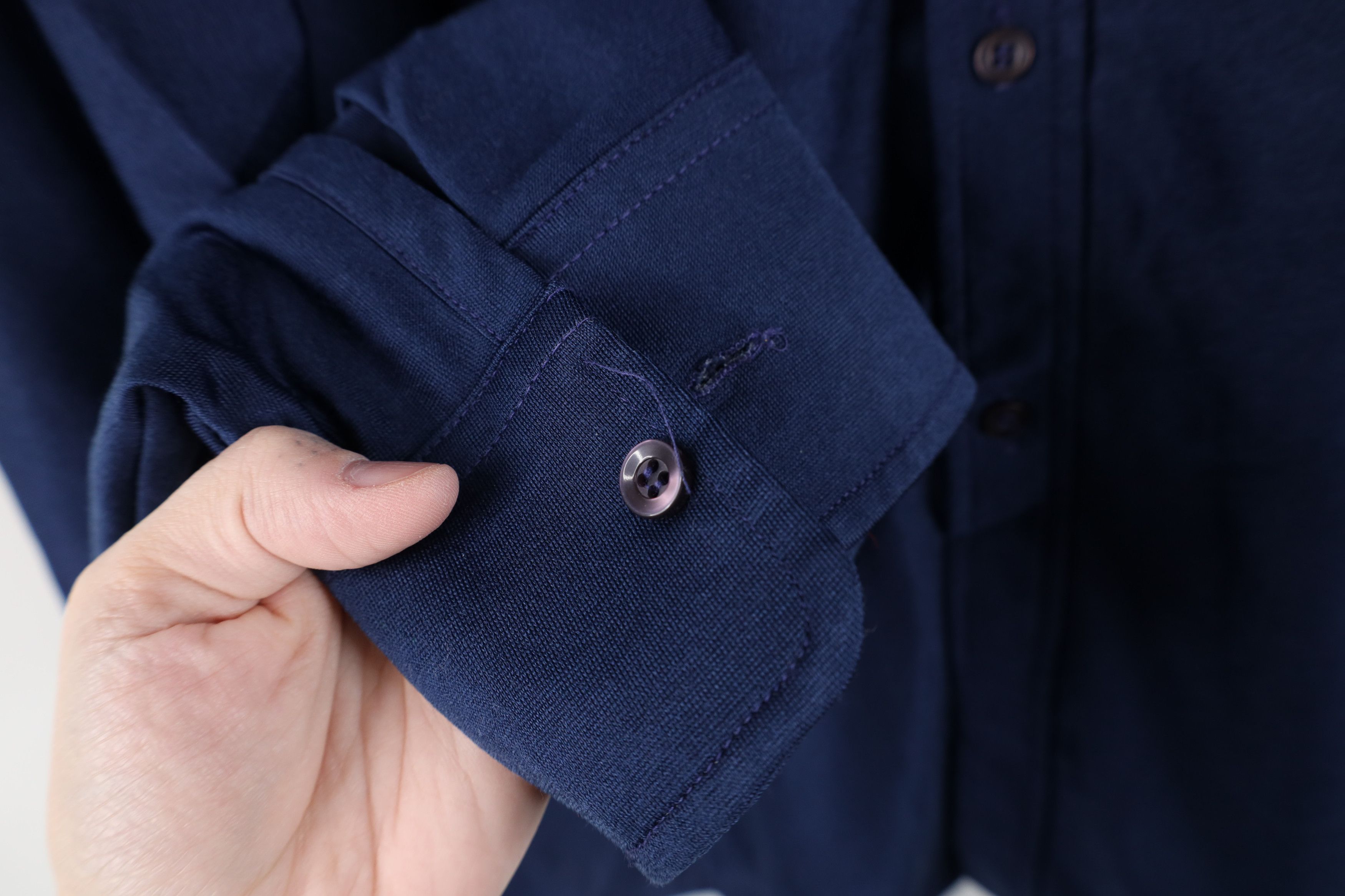 Vintage Vintage 70s Streetwear Knit Collared Button Shirt Blue USA Size US L / EU 52-54 / 3 - 6 Thumbnail