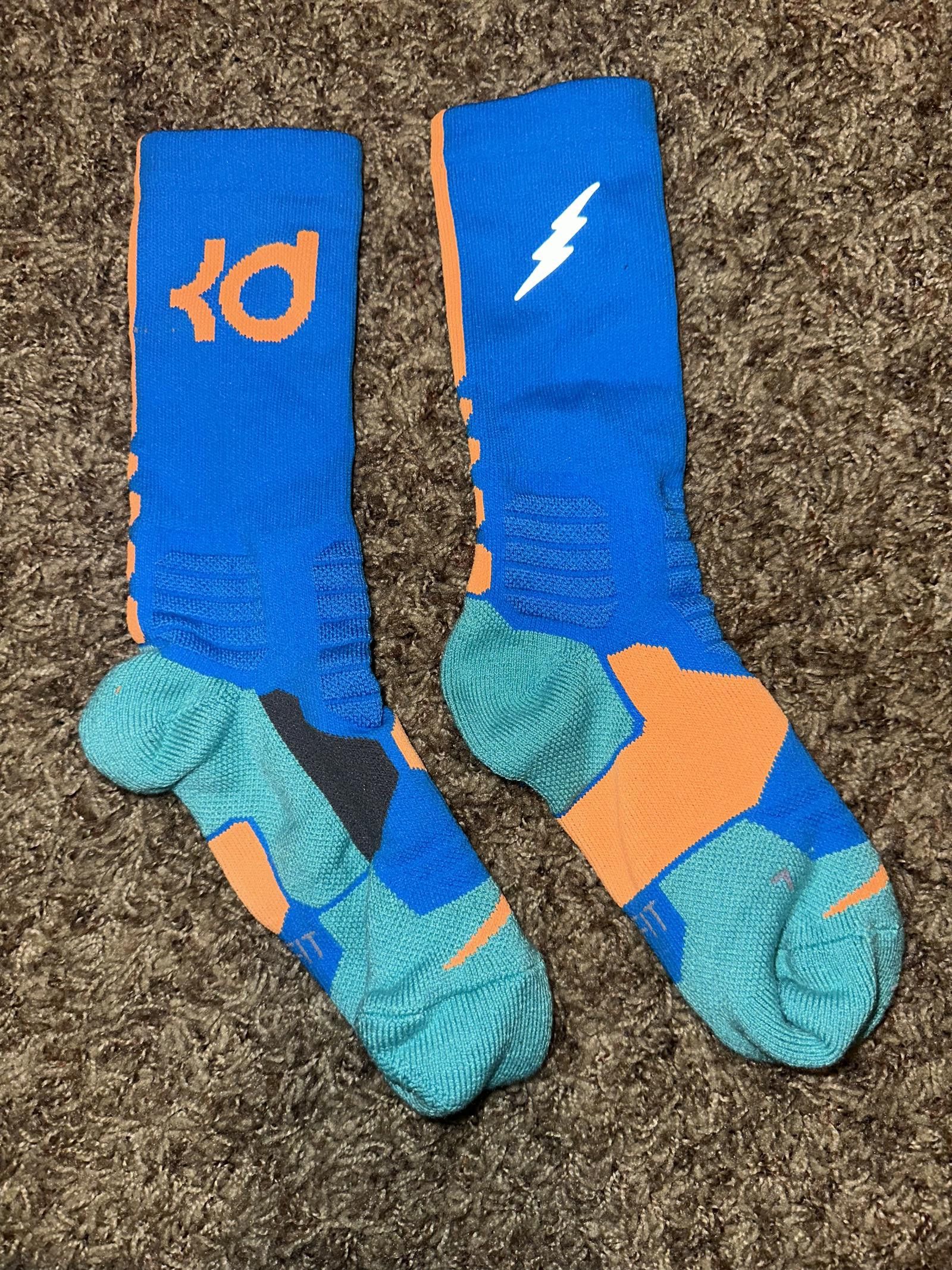 Nike Nike HYPER ELITE KD Basketball Socks Blue/Orange SX4814 Size ONE SIZE - 2 Thumbnail