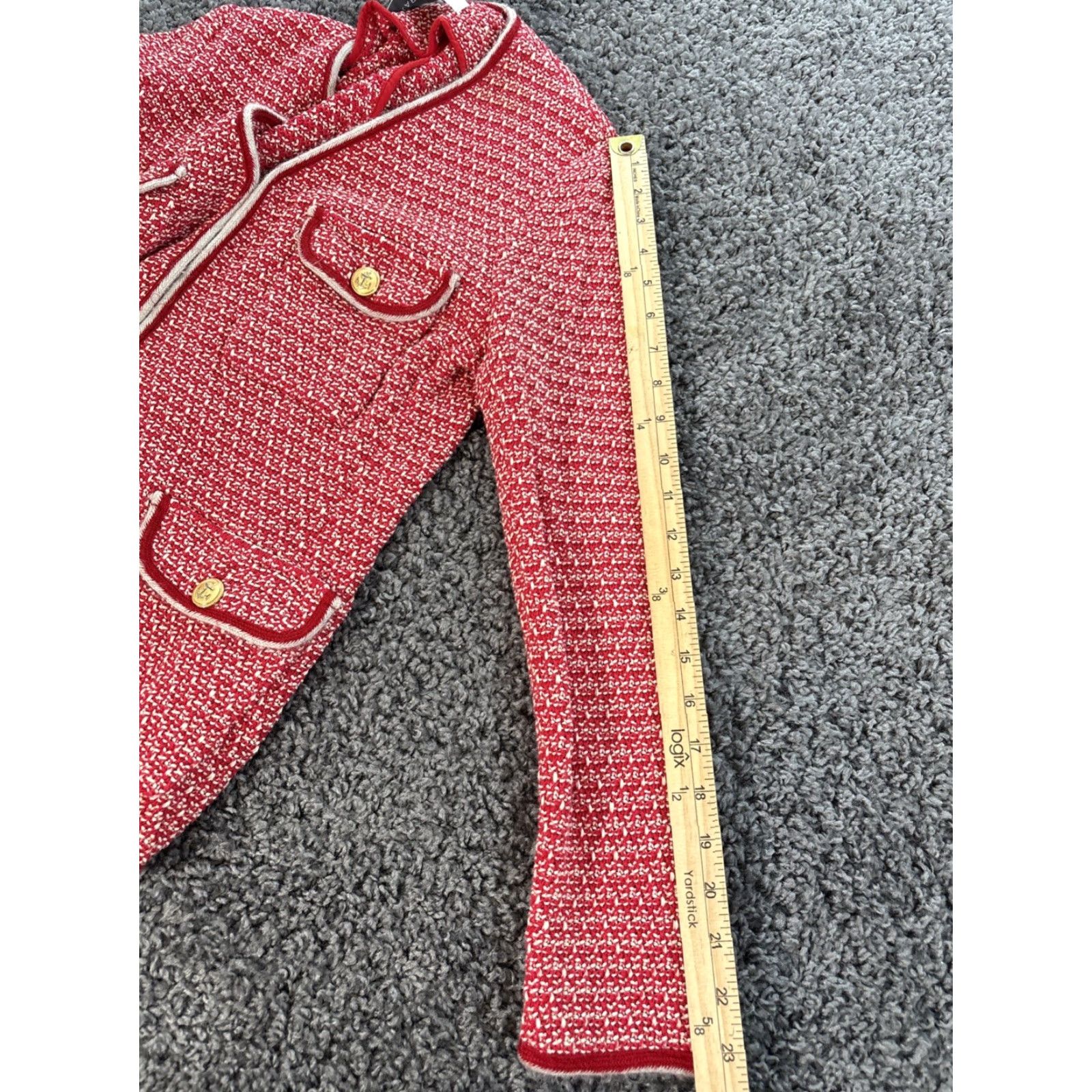 Gerard Darel Gerard Darel Paris Cardigan Sweater Womens L Red White Jacket Button Chunky V-Neck Knit 100% Cotton Womens Large Red Paris Cardigan Sweater Mens? Size L / US 10 / IT 46 - 5 Thumbnail