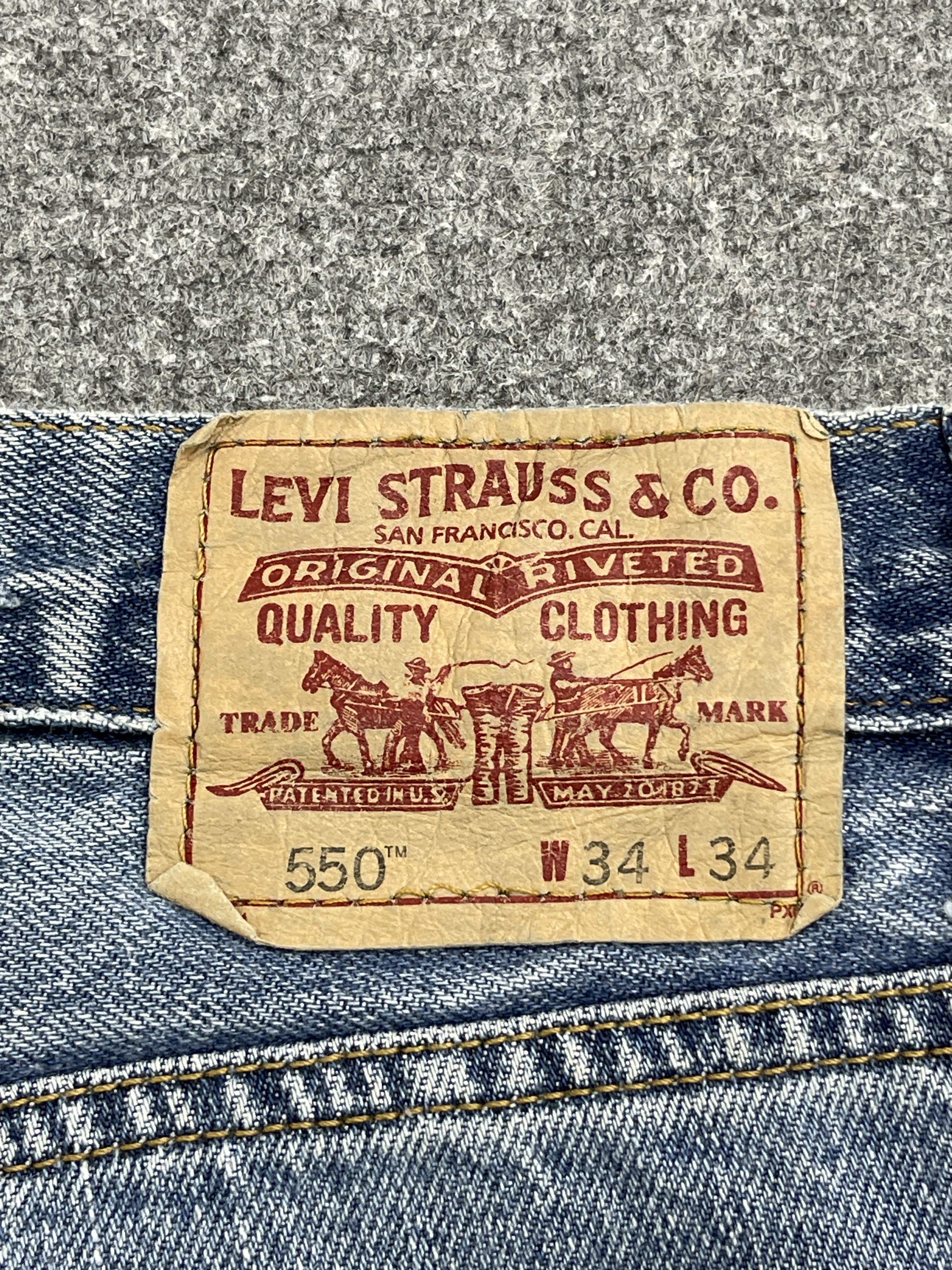 Levi's Vintage Levis 550 Relaxed Fit Faded Blue Jeans DP2578 Size US 32 / EU 48 - 5 Thumbnail