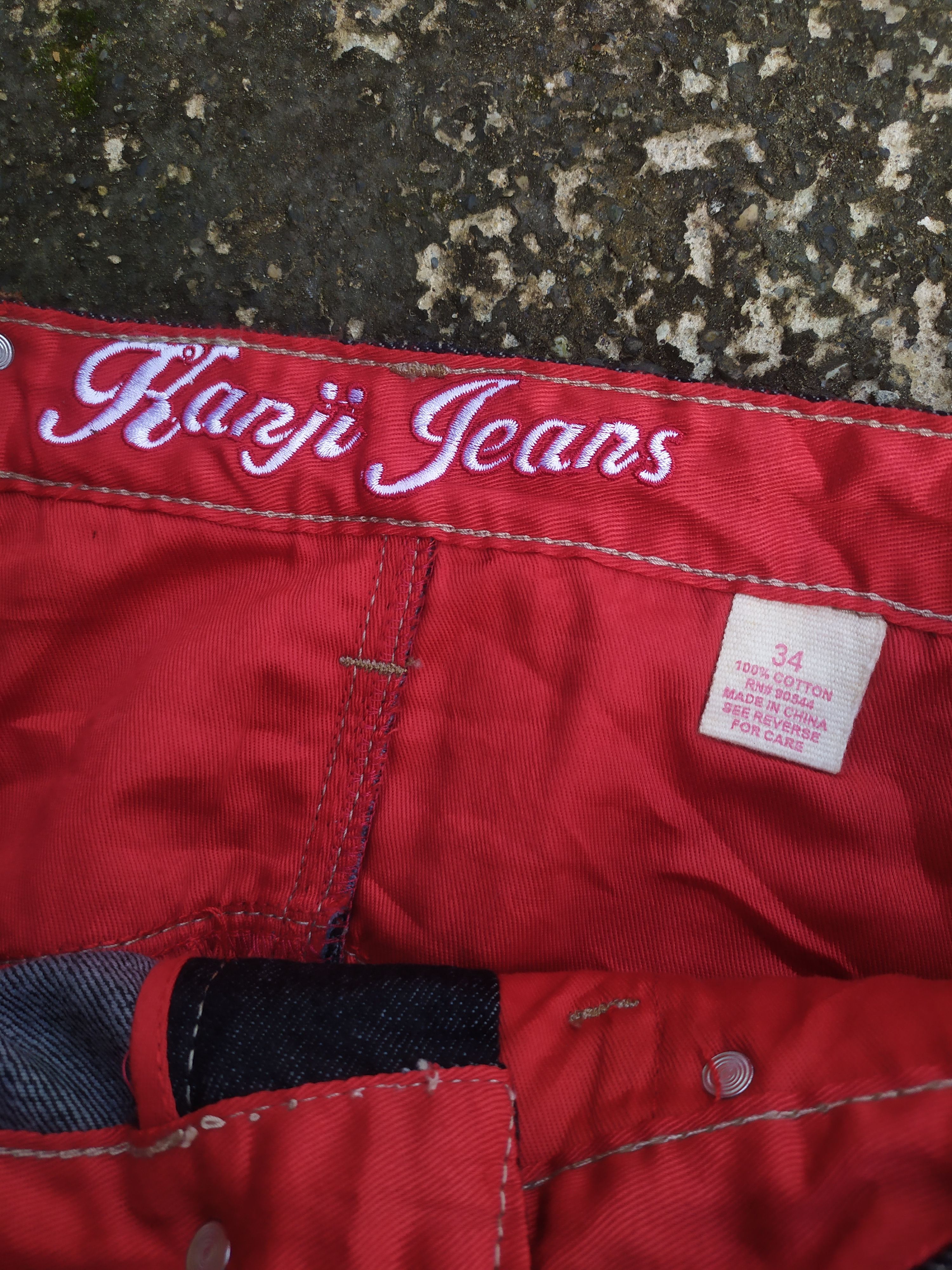 JNCO Kanji Jeans Baggy Leather Pocket Design Size US 34 / EU 50 - 9 Thumbnail