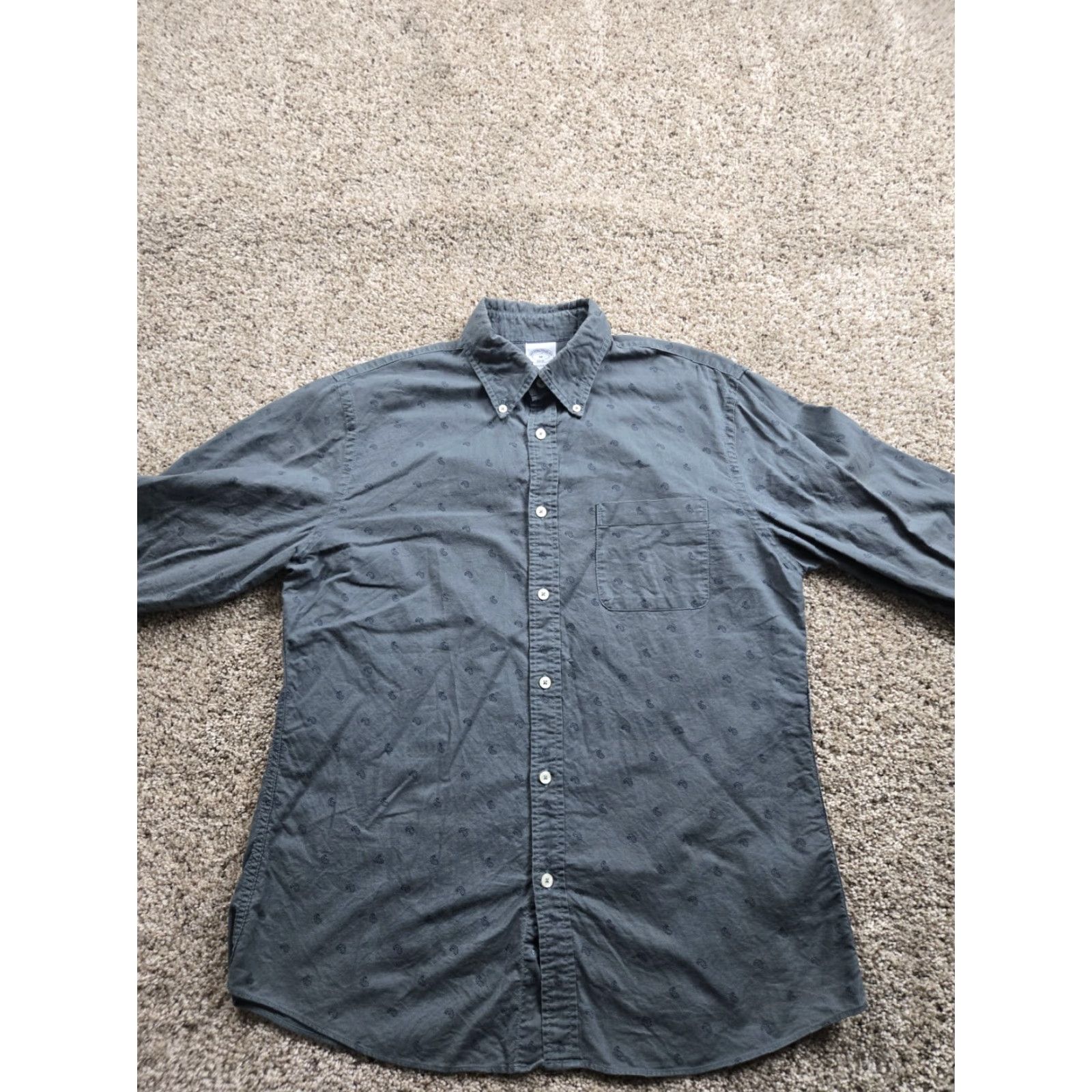 Brooks Brothers Brooks Brothers Shirt Medium Mens Gray Paisley Regent Button Up Long Sleeve Size US M / EU 48-50 / 2 - 3 Thumbnail